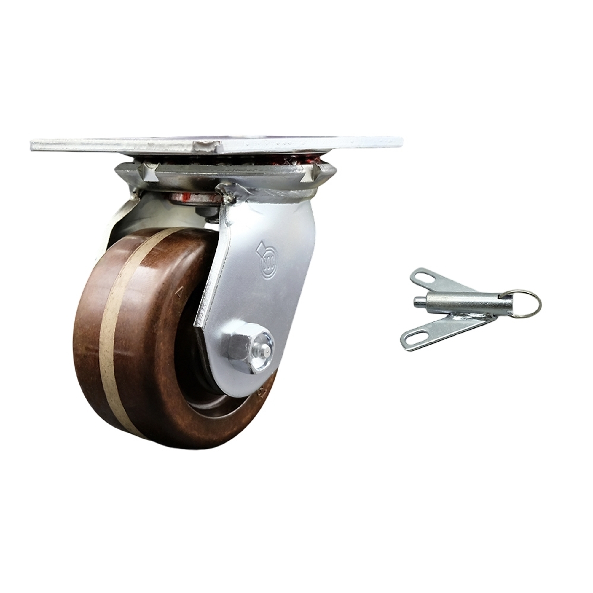 Service Caster, 4Inch x 2Inch Plate Caster, Wheel Diameter 4 in, Caster Type Swivel, Package (qty.) 1, Model SCC-35S420-PHRHT-BSL