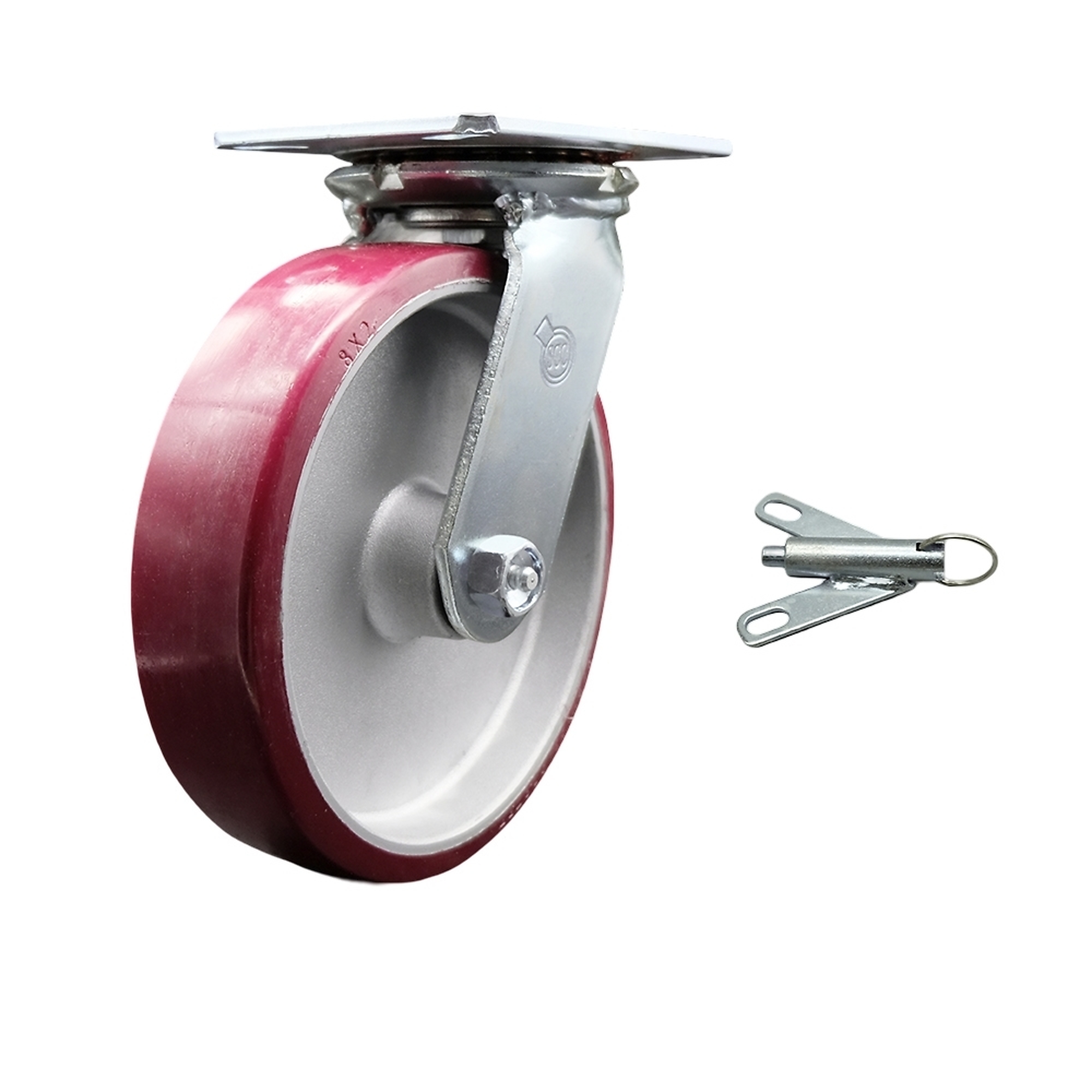 Service Caster, 8Inch x 2Inch Plate Caster, Wheel Diameter 8 in, Caster Type Swivel, Package (qty.) 1, Model SCC-35S820-PAR-BSL