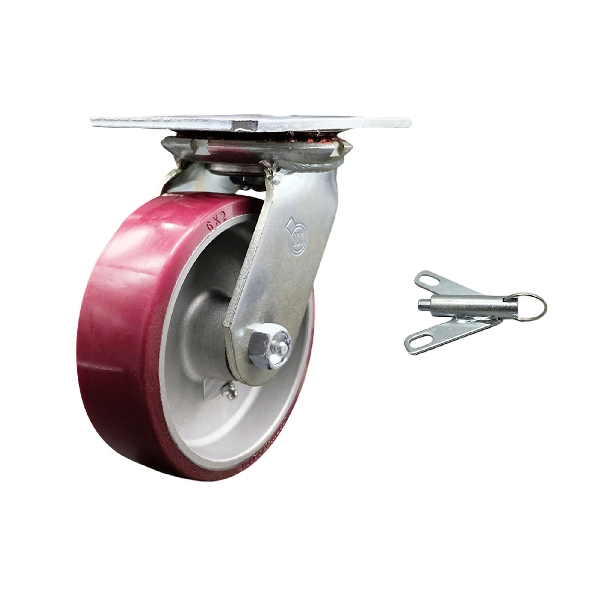 Service Caster, 6Inch x 2Inch Plate Caster, Wheel Diameter 6 in, Caster Type Swivel, Package (qty.) 1, Model SCC-35S620-PAR-BSL