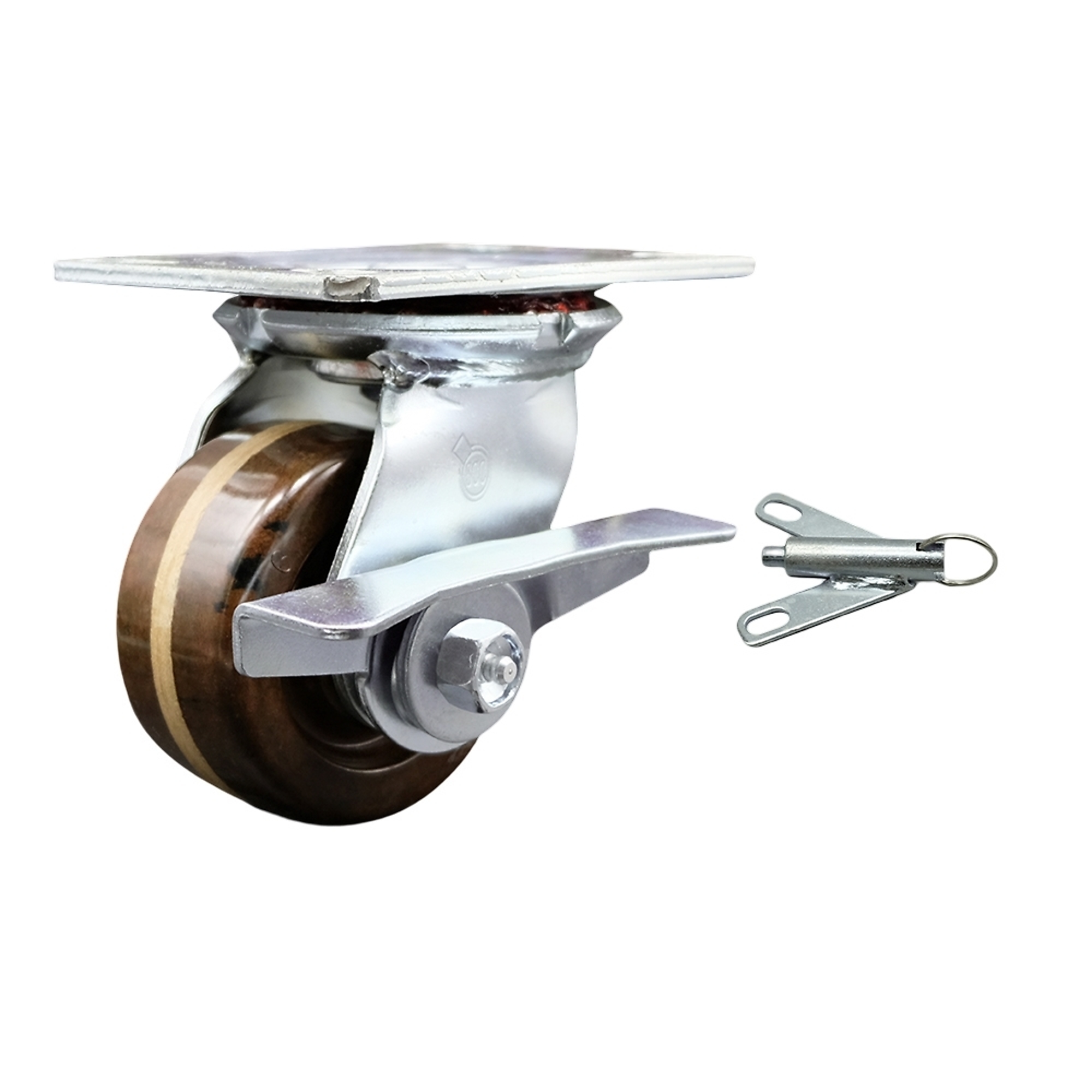 Service Caster, 4Inch x 2Inch Plate Caster, Wheel Diameter 4 in, Caster Type Swivel, Package (qty.) 1, Model SCC-35S420-PHRHT-SLB-BSL