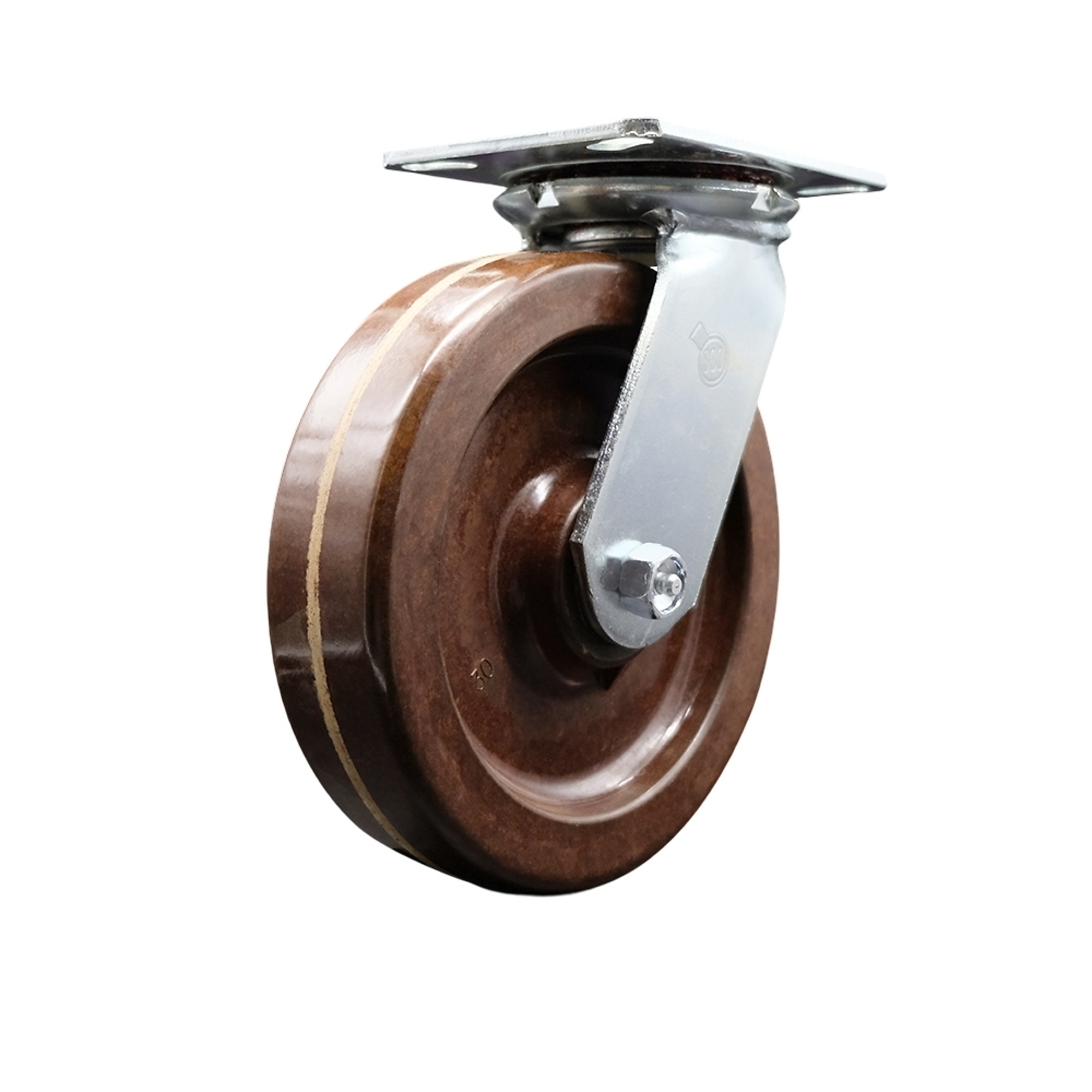 Service Caster, 8Inch x 2Inch Plate Caster, Wheel Diameter 8 in, Caster Type Swivel, Package (qty.) 1, Model SCC-35S820-PHRHT