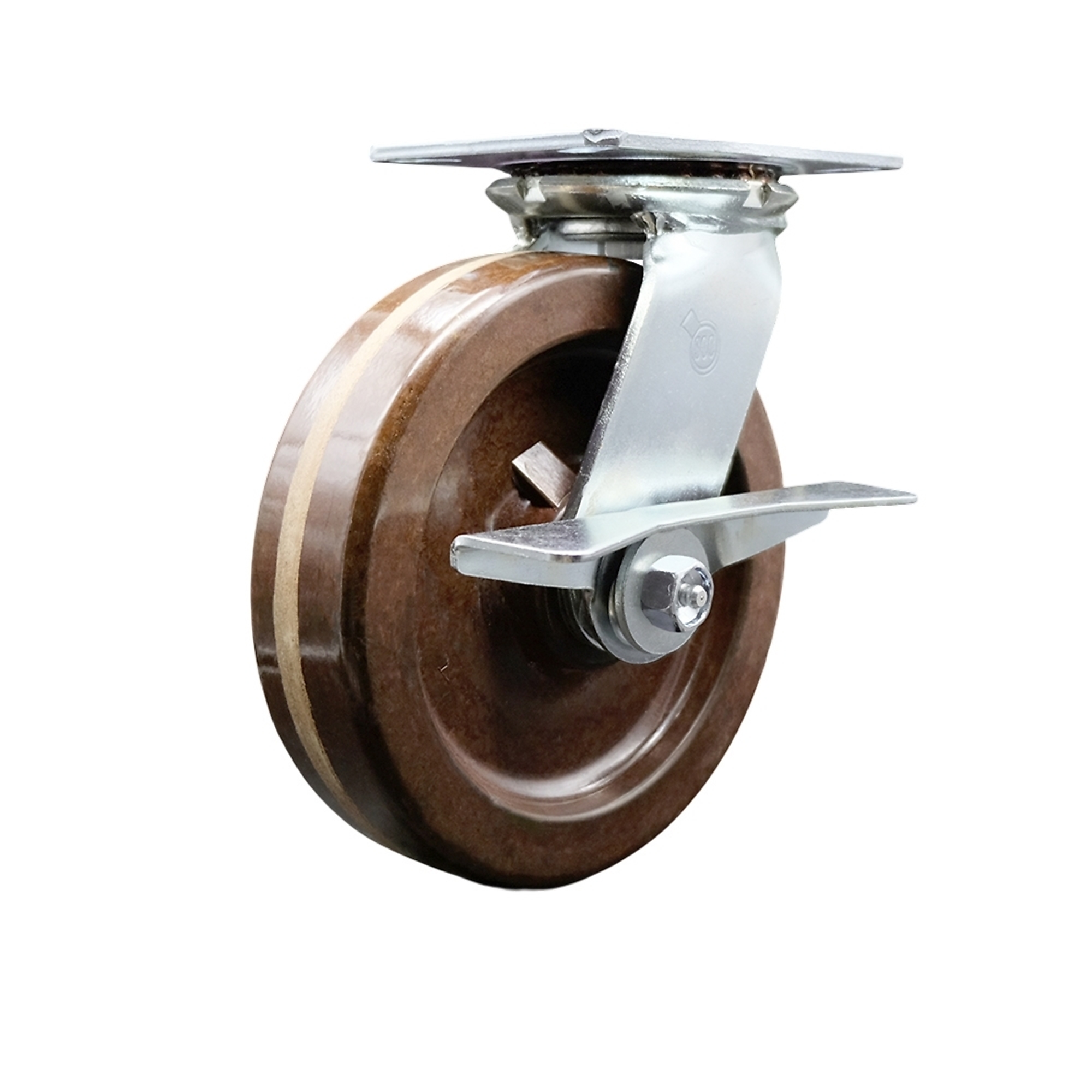 Service Caster, 8Inch x 2Inch Plate Caster, Wheel Diameter 8 in, Caster Type Swivel, Package (qty.) 1, Model SCC-35S820-PHRHT-SLB