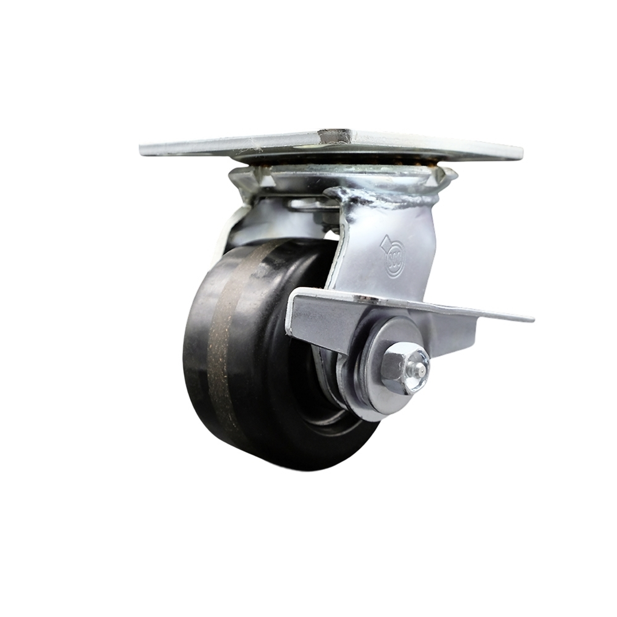 Service Caster, 4Inch x 2Inch Plate Caster, Wheel Diameter 4 in, Caster Type Swivel, Package (qty.) 1, Model SCC-35S420-PHR-SLB