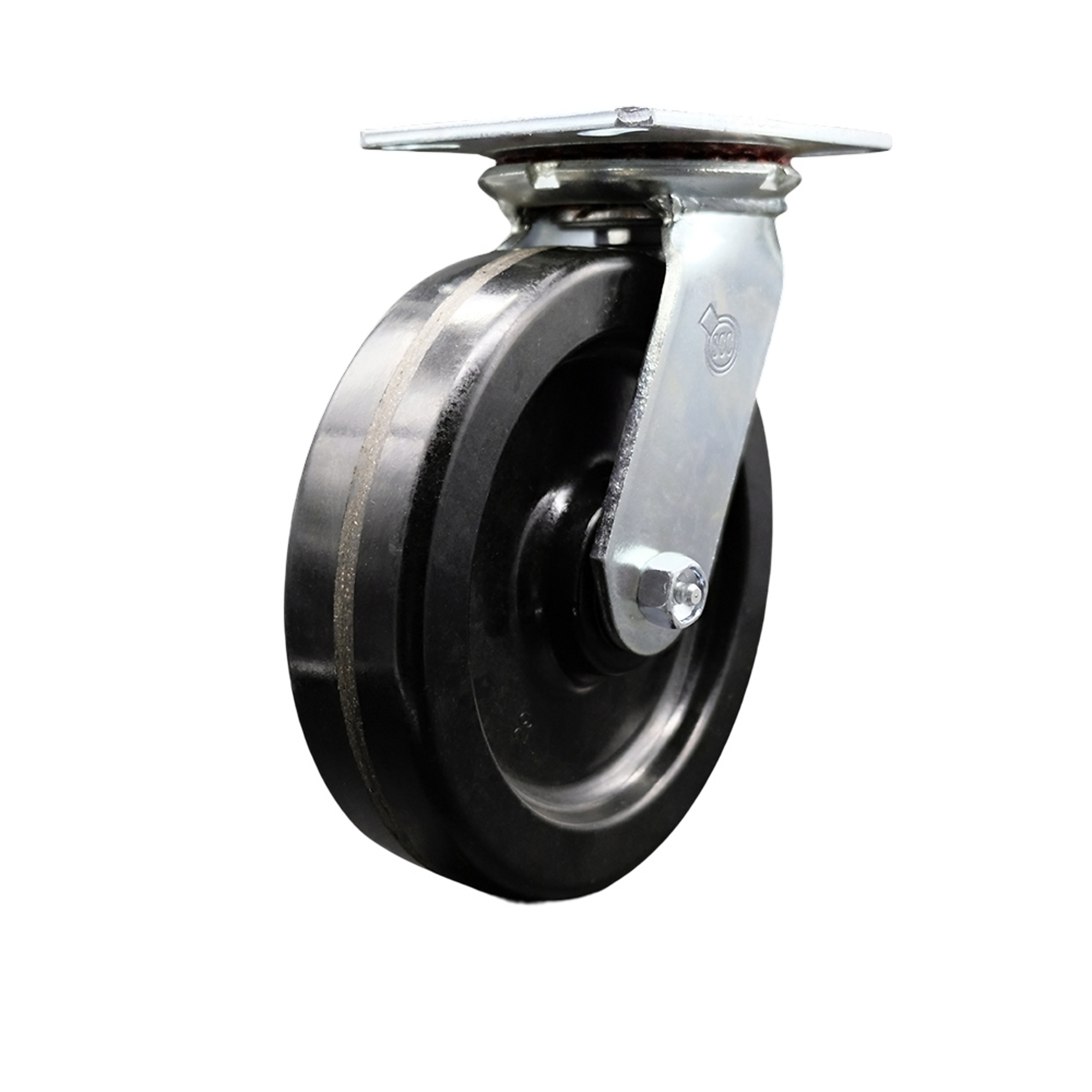 Service Caster, 8Inch x 2Inch Plate Caster, Wheel Diameter 8 in, Caster Type Swivel, Package (qty.) 1, Model SCC-35S820-PHR