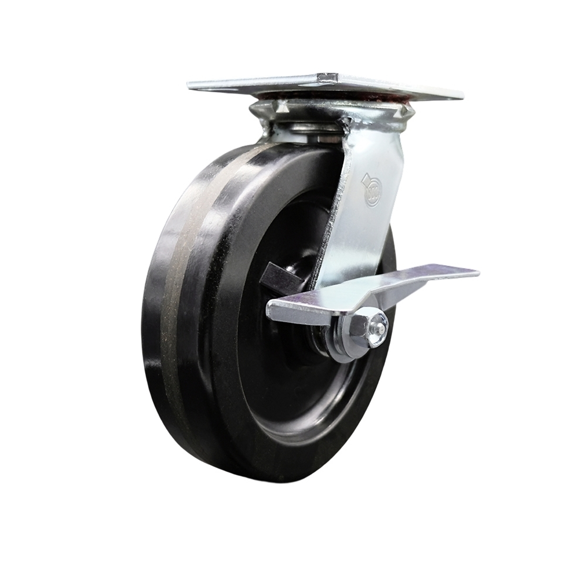 Service Caster, 8Inch x 2Inch Plate Caster, Wheel Diameter 8 in, Caster Type Swivel, Package (qty.) 1, Model SCC-35S820-PHR-SLB