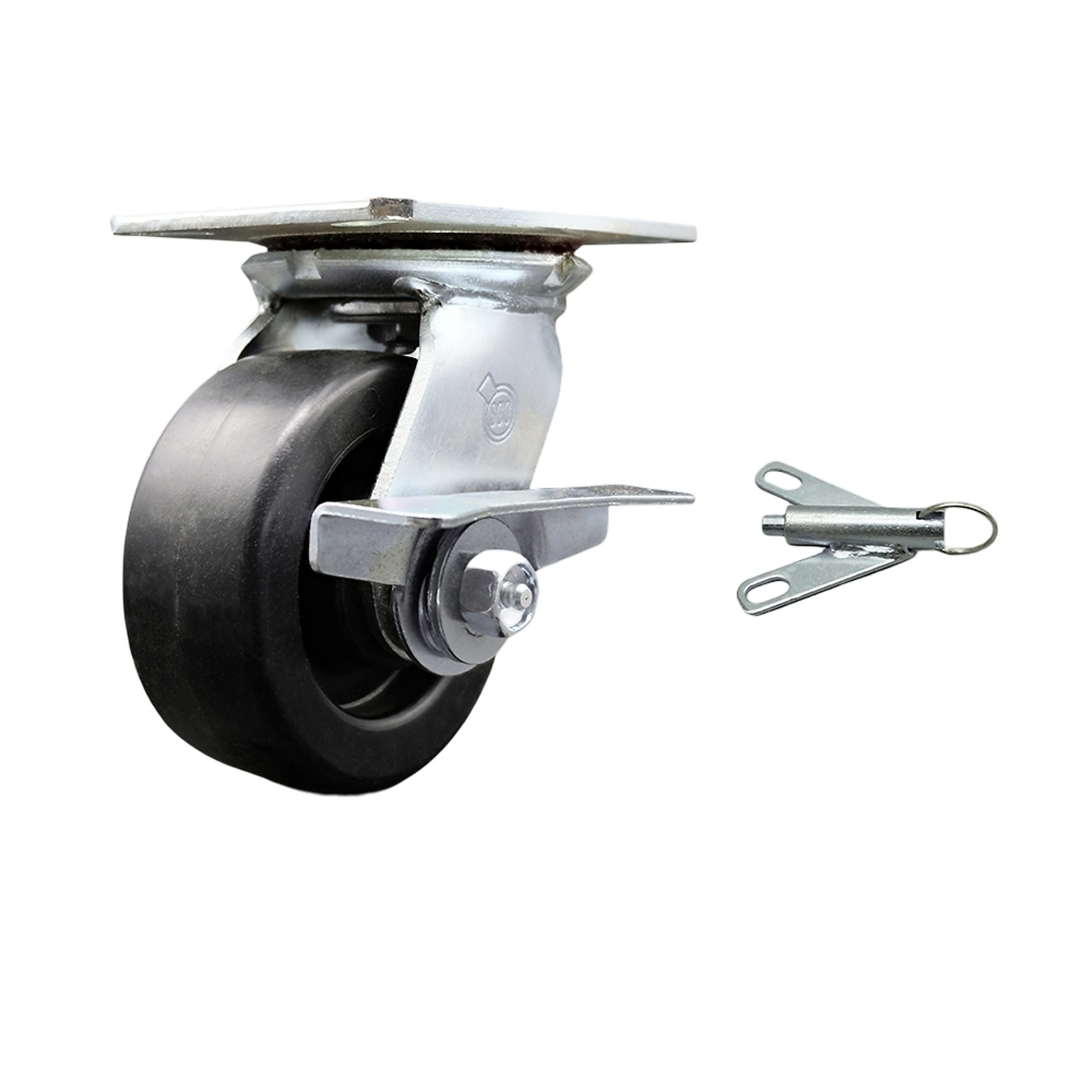 Service Caster, 5Inch x 2Inch Plate Caster, Wheel Diameter 5 in, Caster Type Swivel, Package (qty.) 1, Model SCC-35S520-POR-SLB-BSL