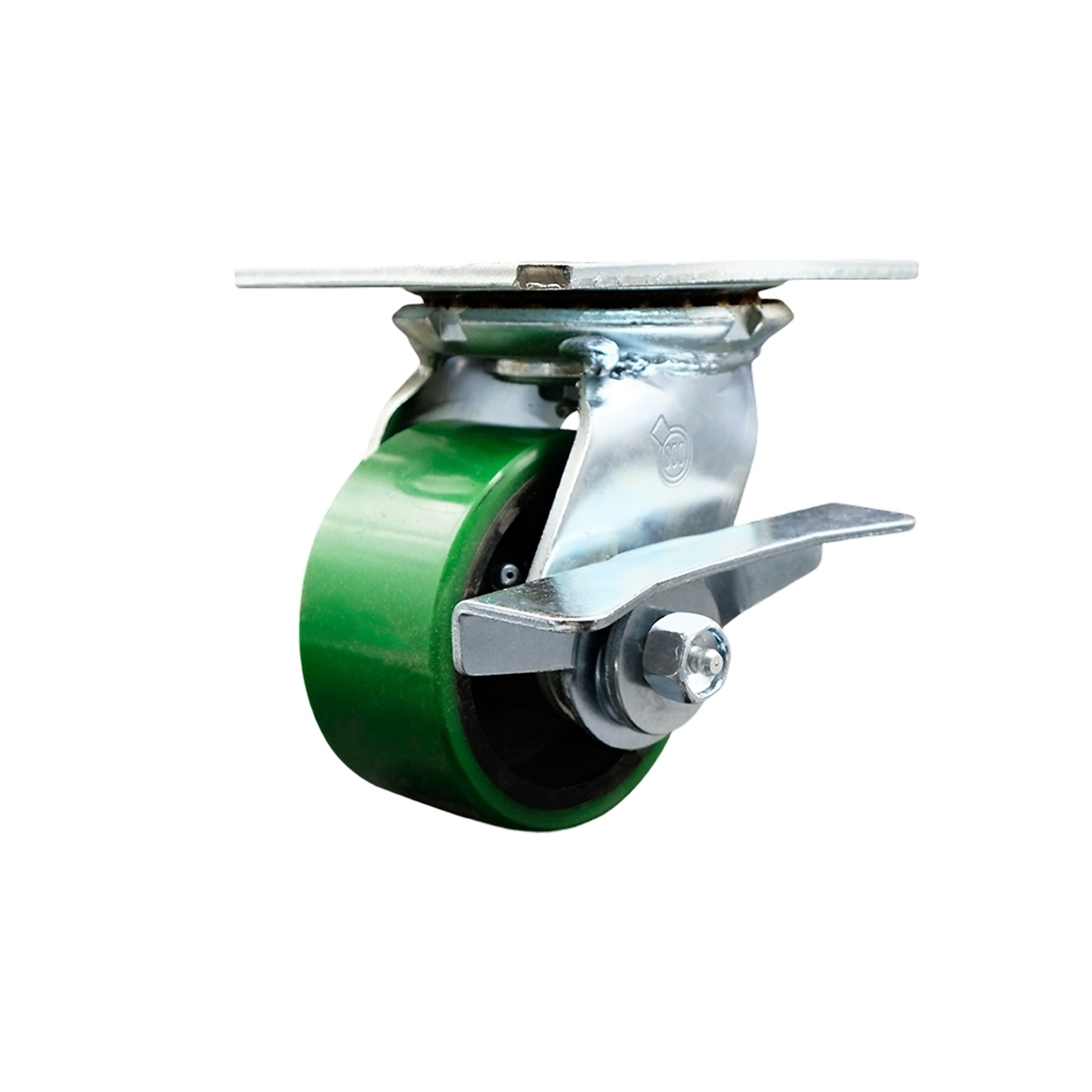 Service Caster, 4Inch x 2Inch Plate Caster, Wheel Diameter 4 in, Caster Type Swivel, Package (qty.) 1, Model SCC-35S420-PUR-GB-SLB