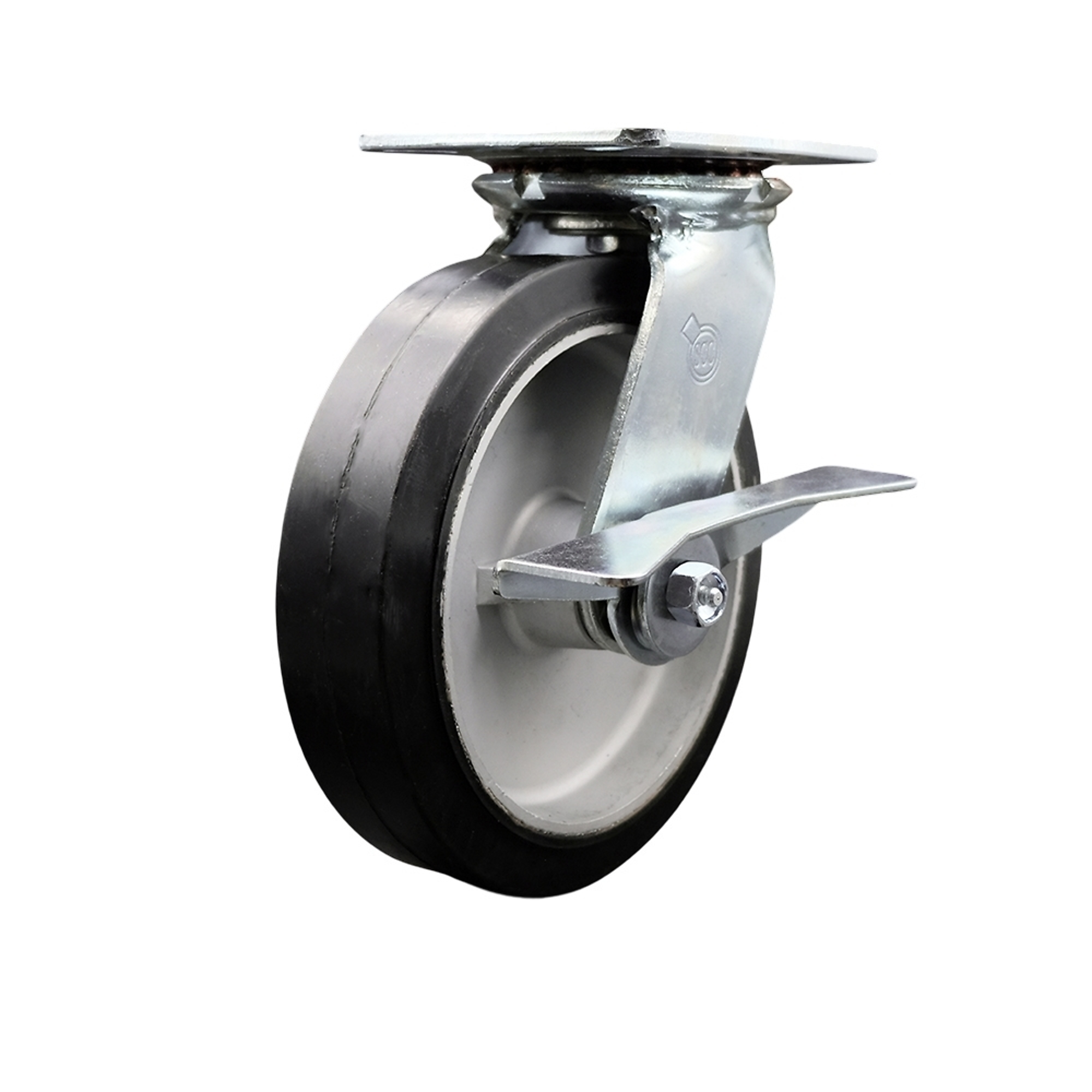 Service Caster, 8Inch x 2Inch Plate Caster, Wheel Diameter 8 in, Caster Type Swivel, Package (qty.) 1, Model SCC-35S820-RAR-SLB