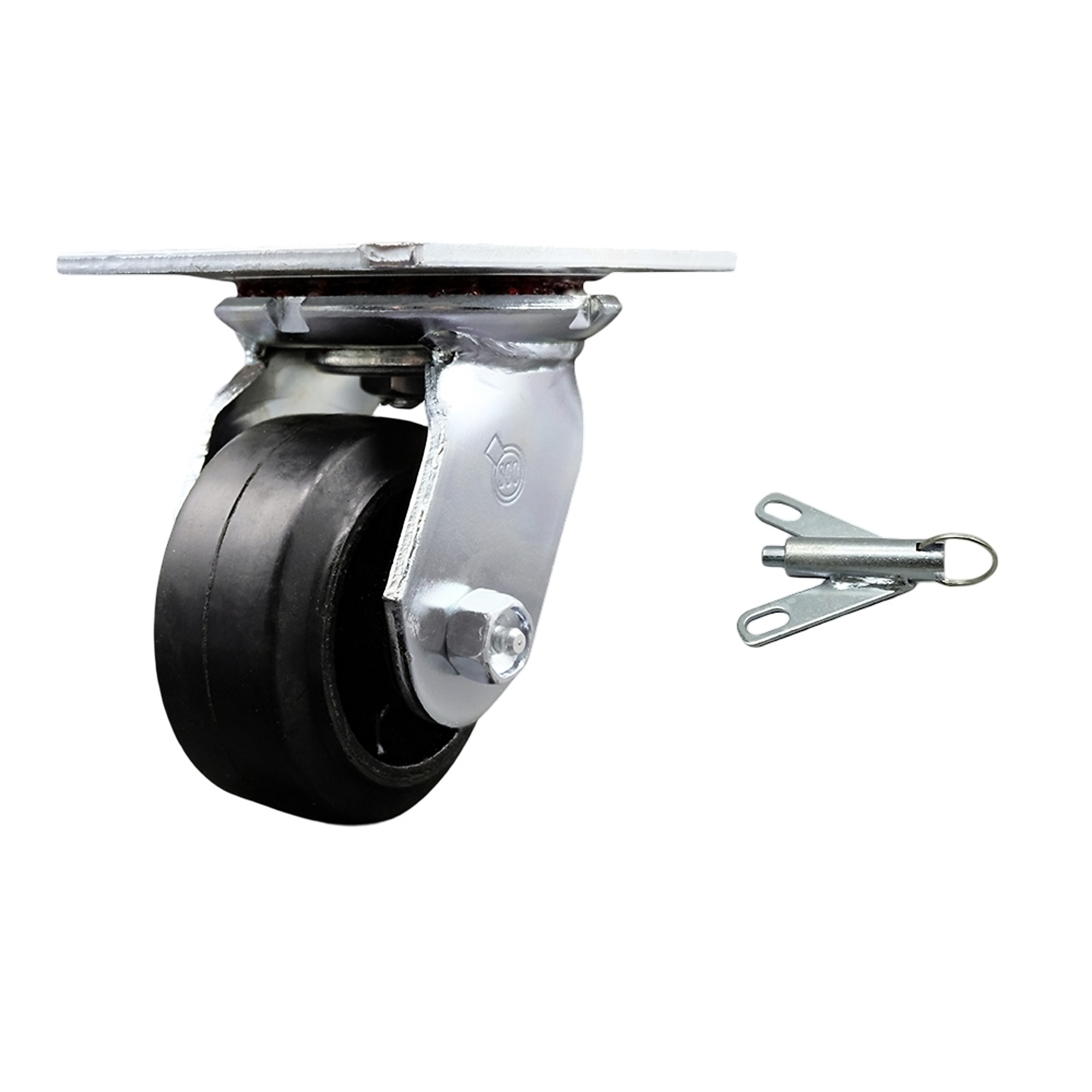 Service Caster, 4Inch x 2Inch Plate Caster, Wheel Diameter 4 in, Caster Type Swivel, Package (qty.) 1, Model SCC-35S420-RSR-BSL