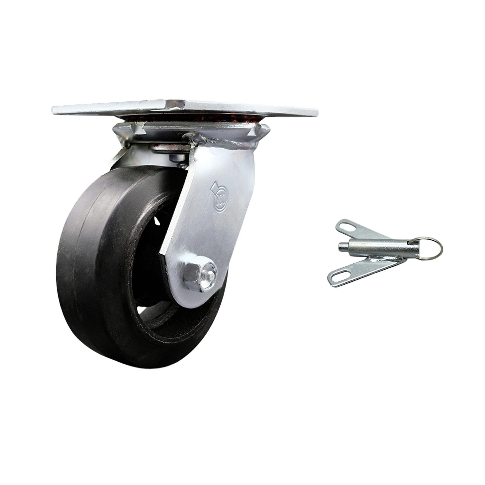 Service Caster, 5Inch x 2Inch Plate Caster, Wheel Diameter 5 in, Caster Type Swivel, Package (qty.) 1, Model SCC-35S520-RSR-BSL