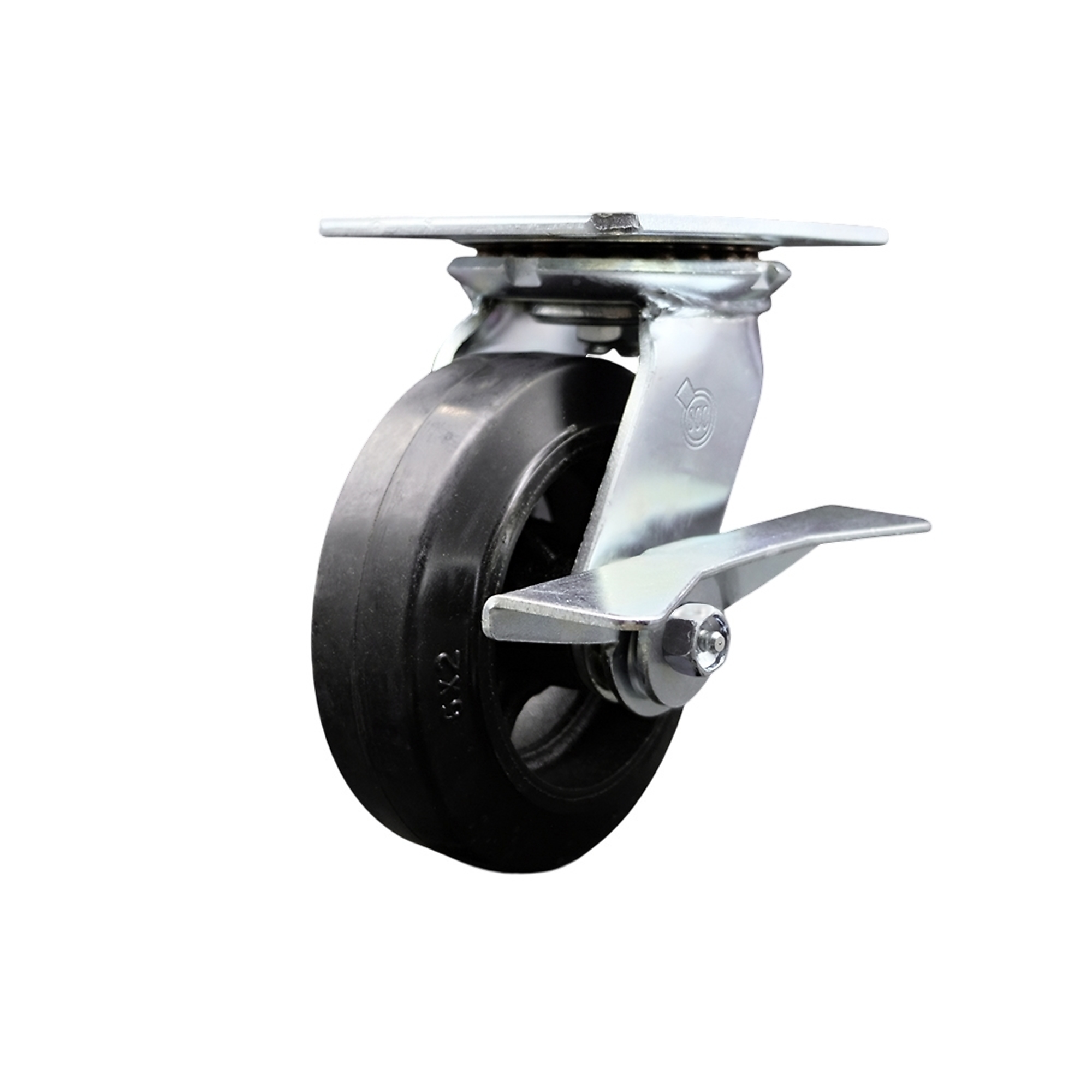 Service Caster, 6Inch x 2Inch Plate Caster, Wheel Diameter 6 in, Caster Type Swivel, Package (qty.) 1, Model SCC-35S620-RSR-SLB