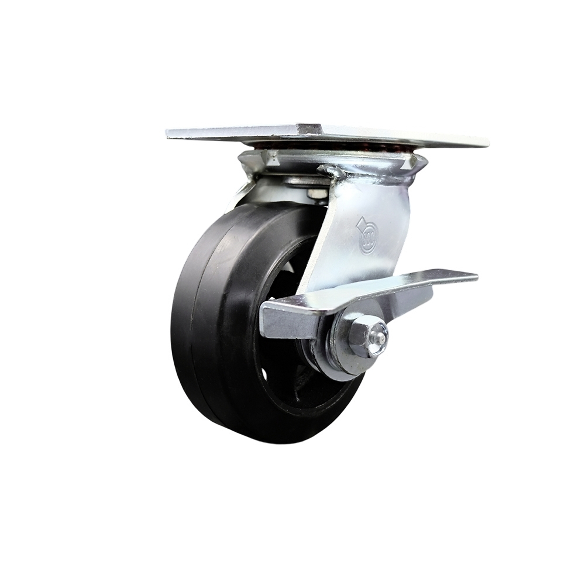 Service Caster, 5Inch x 2Inch Plate Caster, Wheel Diameter 5 in, Caster Type Swivel, Package (qty.) 1, Model SCC-35S520-RSR-SLB