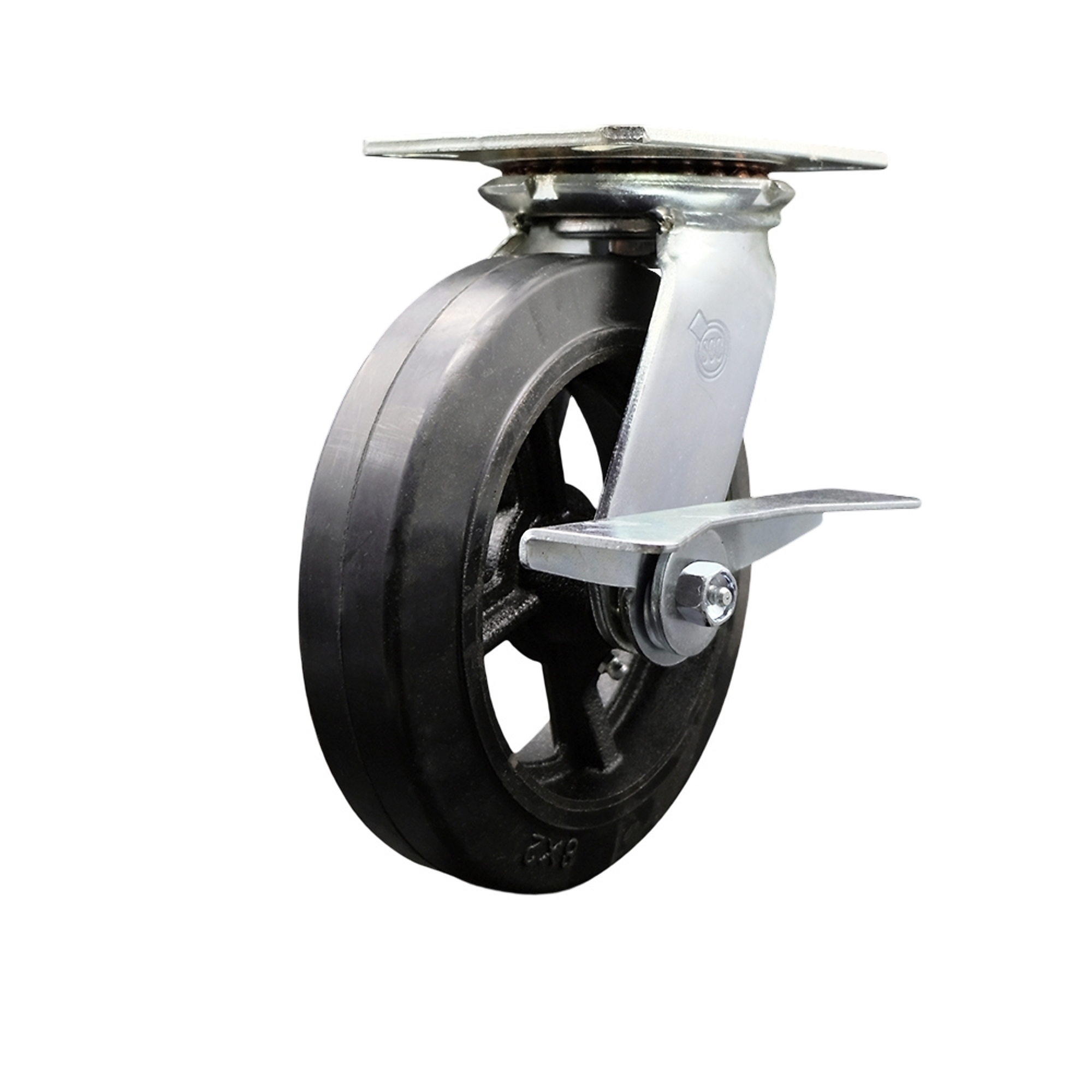 Service Caster, 8Inch x 2Inch Plate Caster, Wheel Diameter 8 in, Caster Type Swivel, Package (qty.) 1, Model SCC-35S820-RSR-SLB