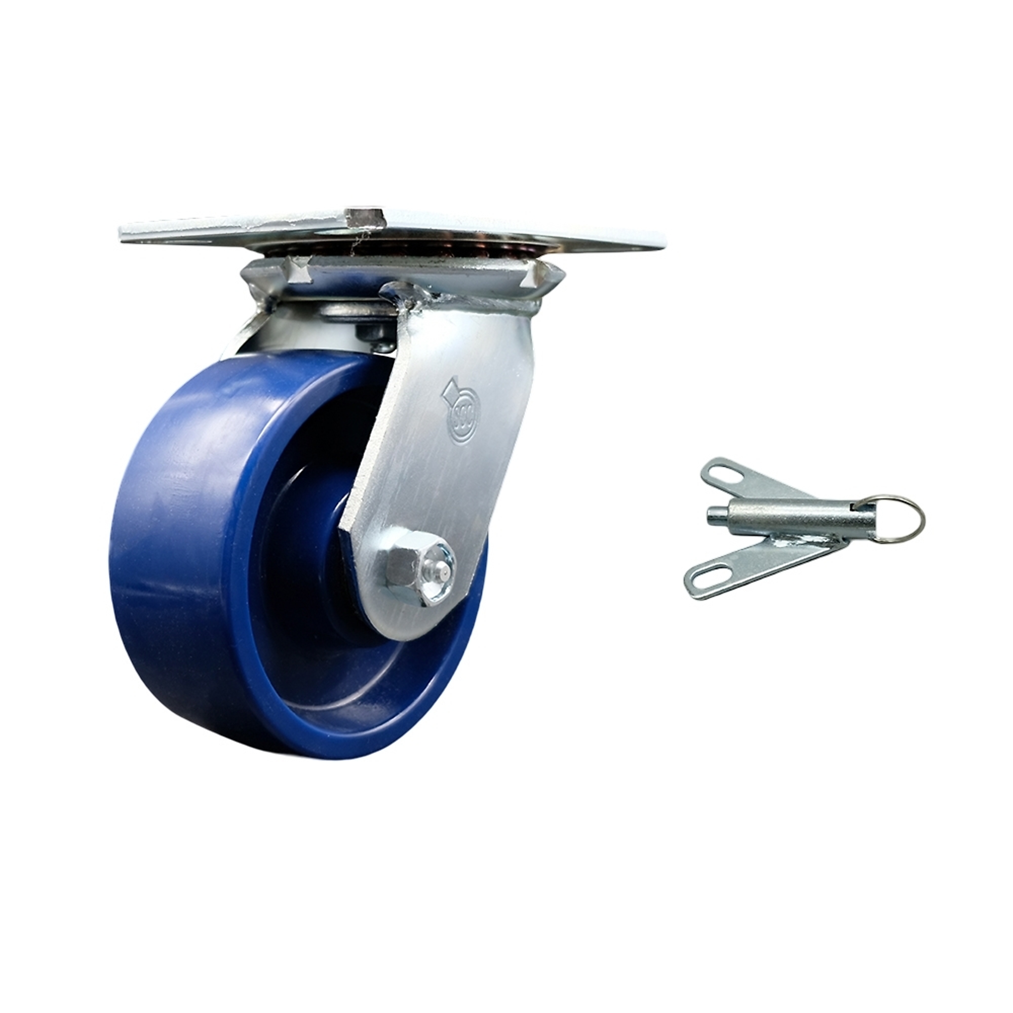 Service Caster, 5Inch x 2Inch Plate Caster, Wheel Diameter 5 in, Caster Type Swivel, Package (qty.) 1, Model SCC-35S520-SPUR-BSL