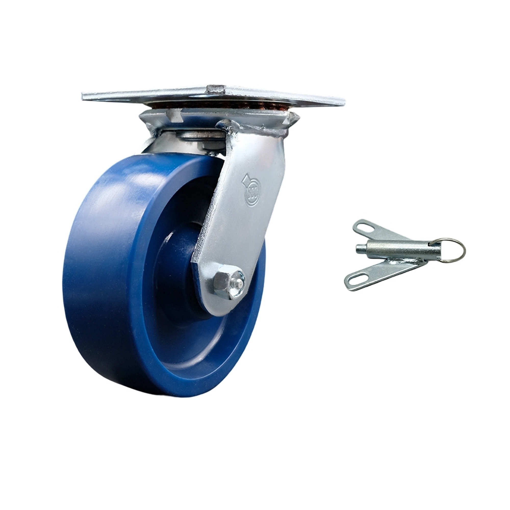 Service Caster, 6Inch x 2Inch Plate Caster, Wheel Diameter 6 in, Caster Type Swivel, Package (qty.) 1, Model SCC-35S620-SPUR-BSL