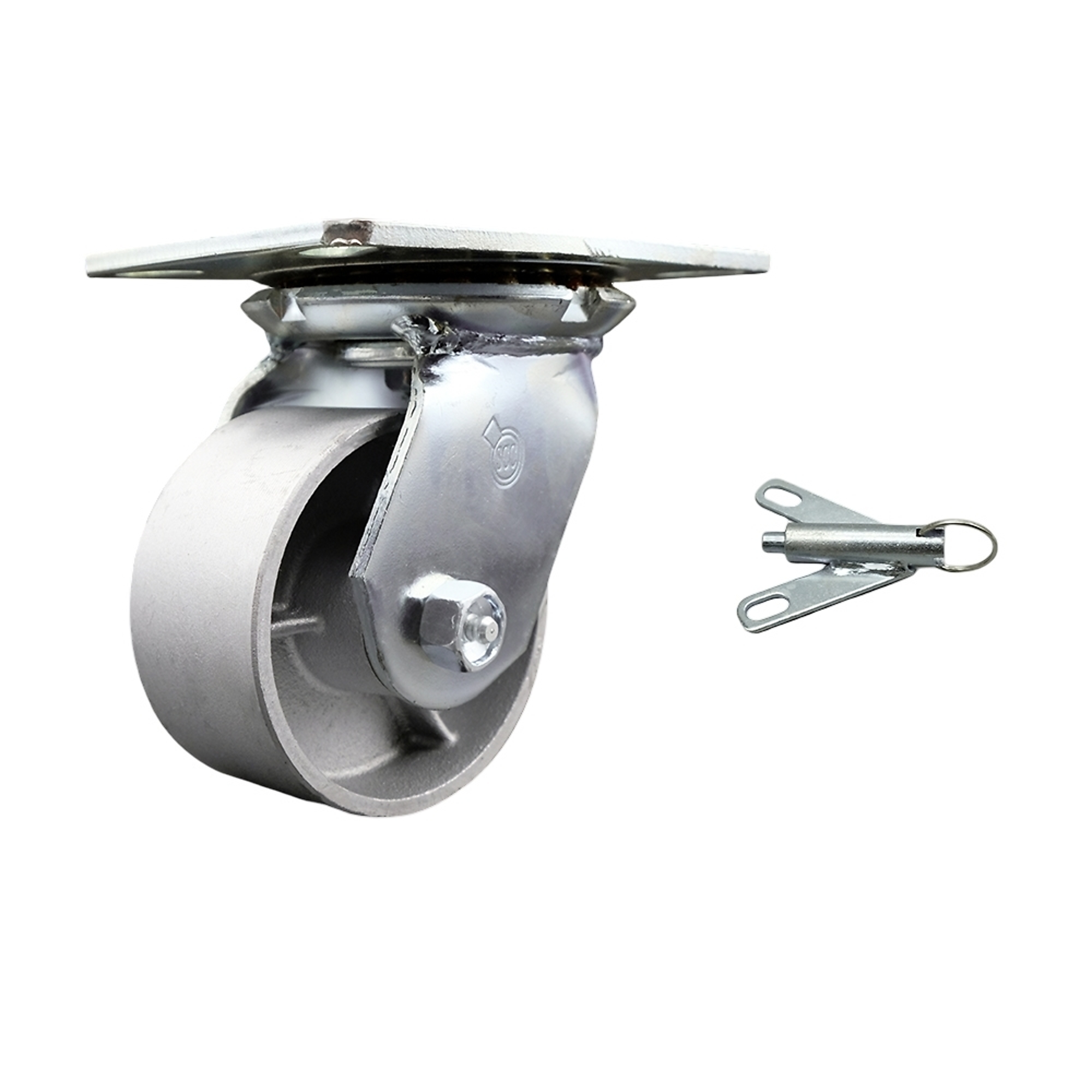 Service Caster, 4Inch x 2Inch Plate Caster, Wheel Diameter 4 in, Caster Type Swivel, Package (qty.) 1, Model SCC-35S420-SSR-BSL