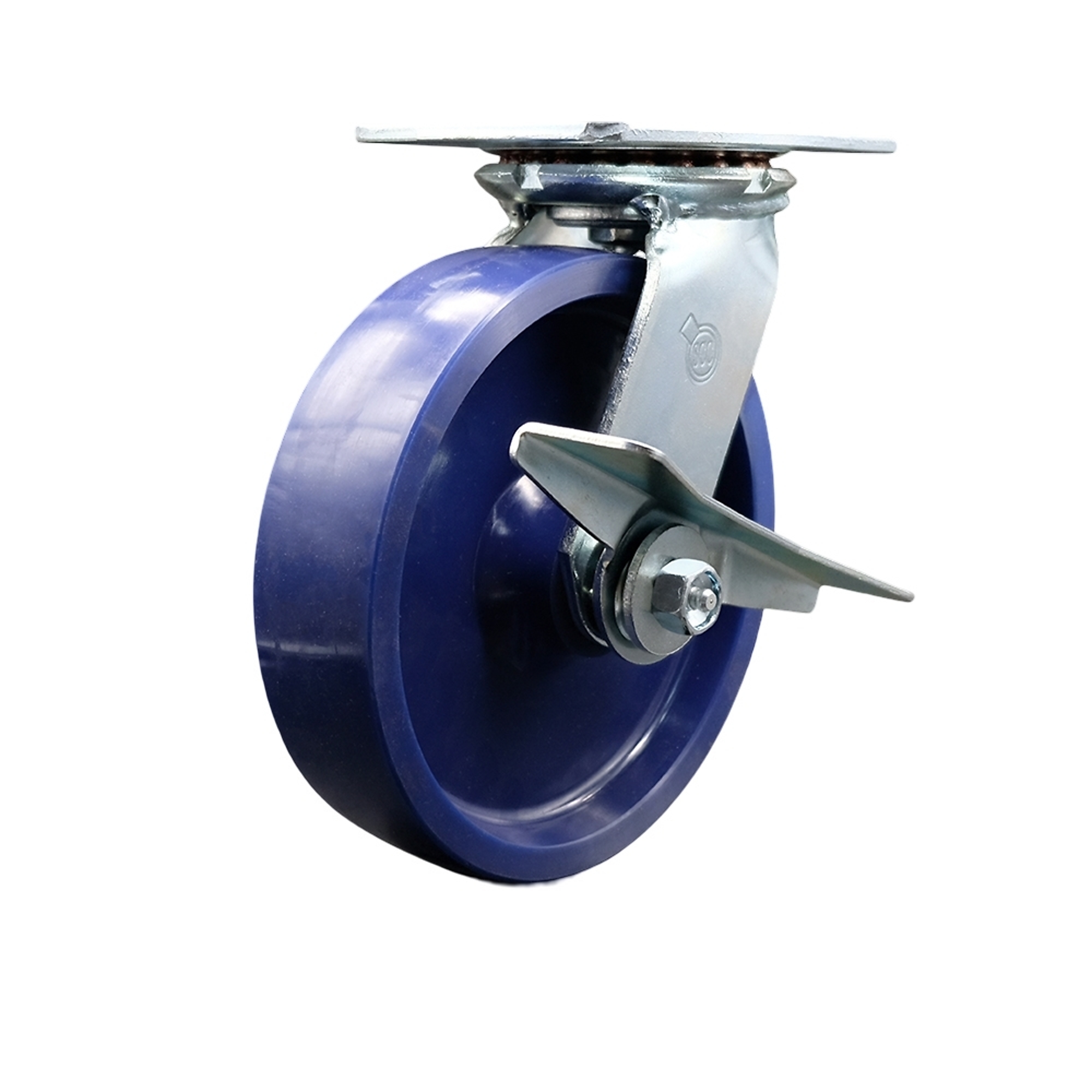 Service Caster, 8Inch x 2Inch Plate Caster, Wheel Diameter 8 in, Caster Type Swivel, Package (qty.) 1, Model SCC-35S820-SPUR-SLB