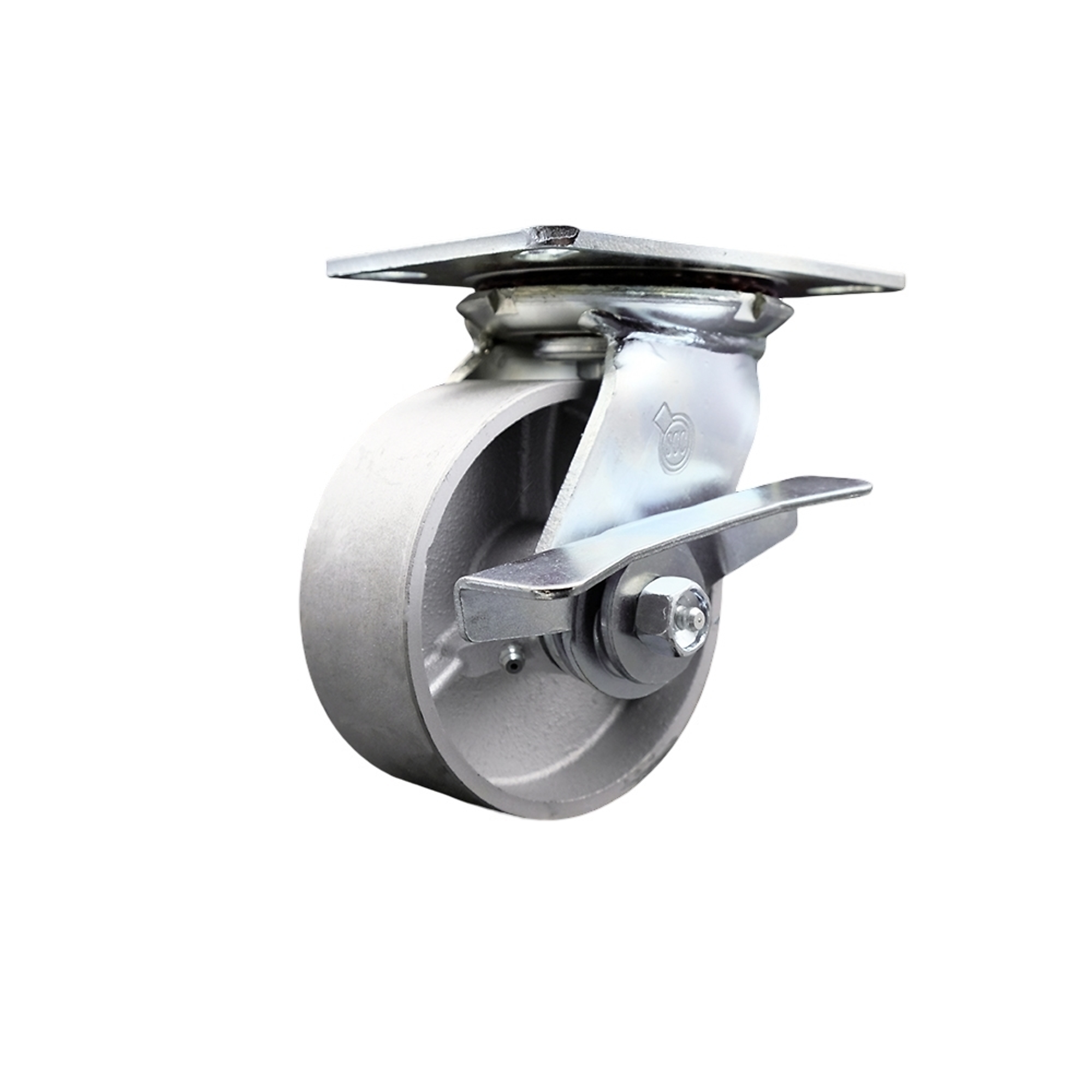 Service Caster, 5Inch x 2Inch Plate Caster, Wheel Diameter 5 in, Caster Type Swivel, Package (qty.) 1, Model SCC-35S520-SSR-SLB