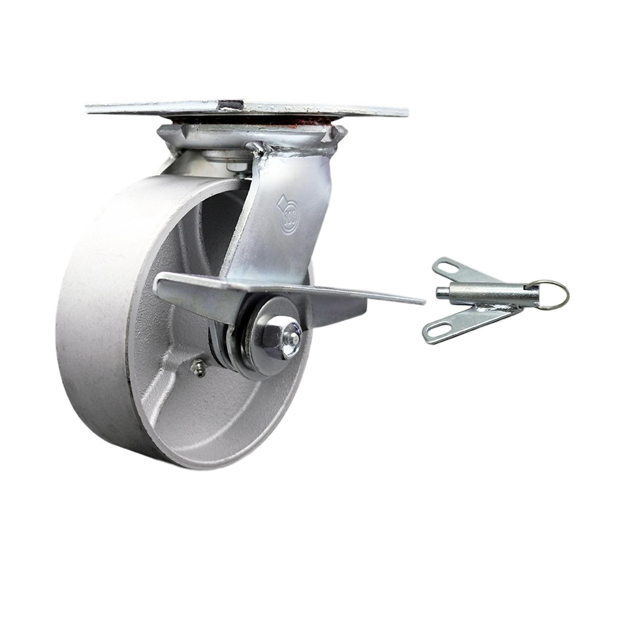 Service Caster, 6Inch x 2Inch Plate Caster, Wheel Diameter 6 in, Caster Type Swivel, Package (qty.) 1, Model SCC-35S620-SSR-SLB-BSL