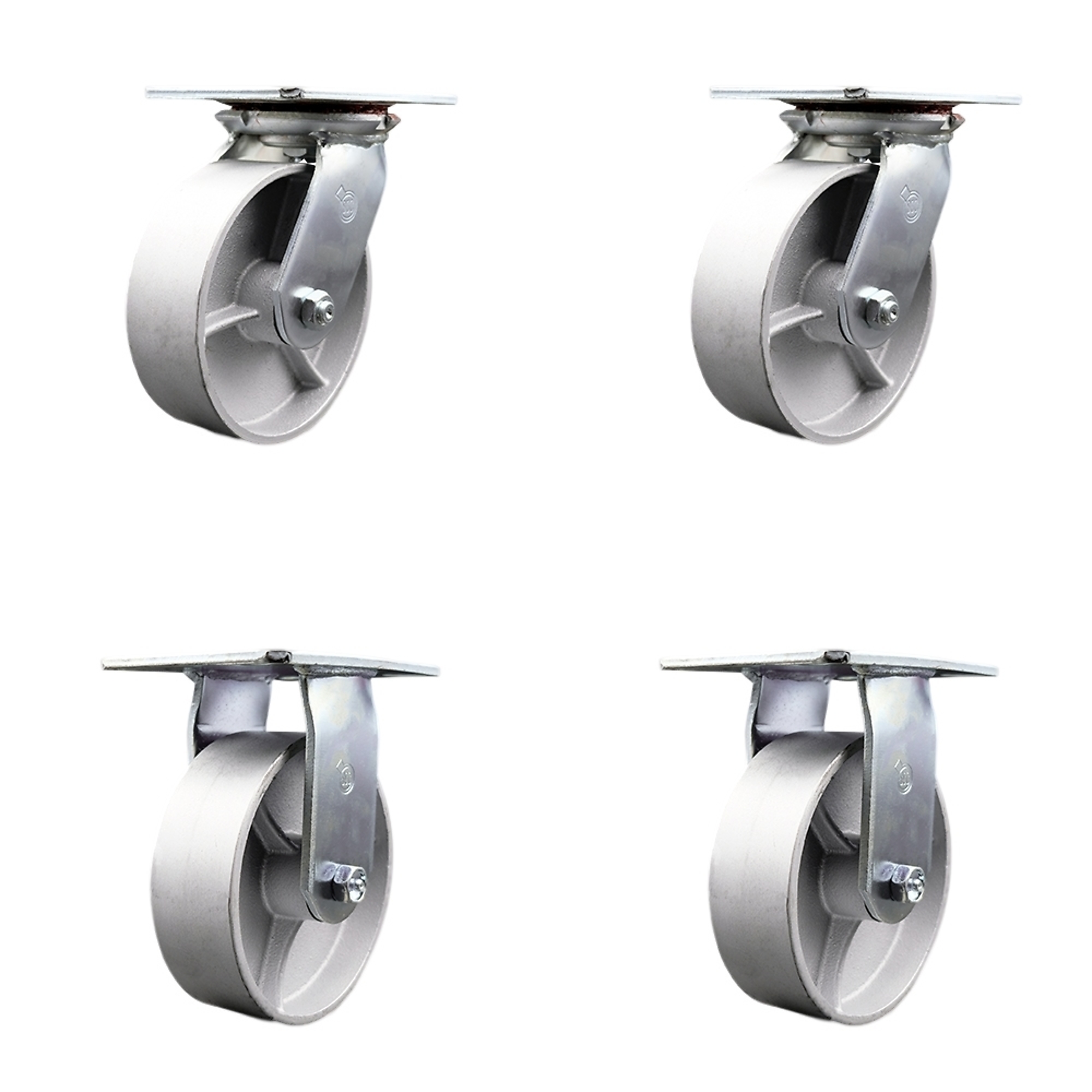 Service Caster, 6Inch x 2Inch Plate Casters, Wheel Diameter 6 in, Caster Type Swivel, Package (qty.) 4, Model SCC-35S620-SSR-2-R-2