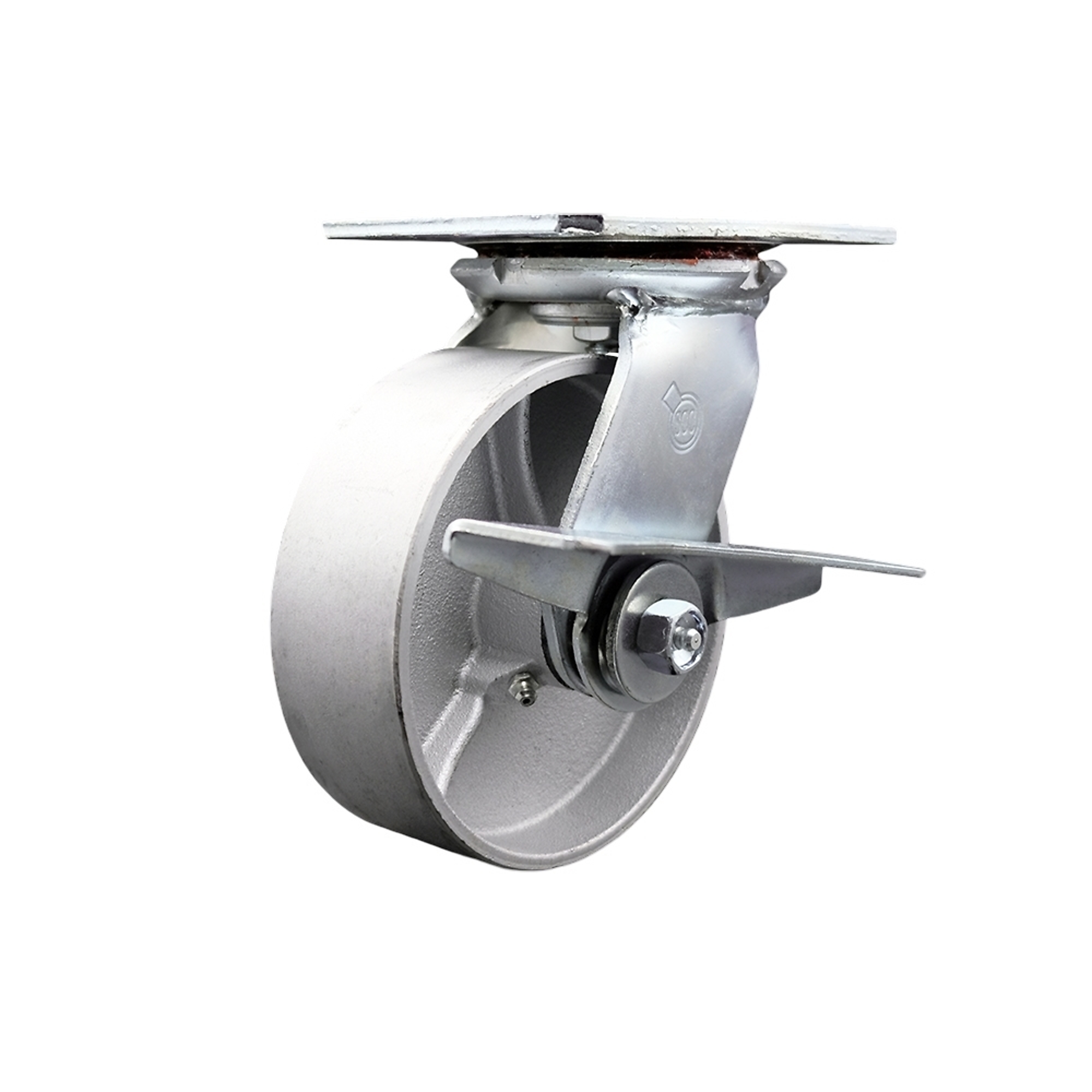 Service Caster, 6Inch x 2Inch Plate Caster, Wheel Diameter 6 in, Caster Type Swivel, Package (qty.) 1, Model SCC-35S620-SSR-SLB