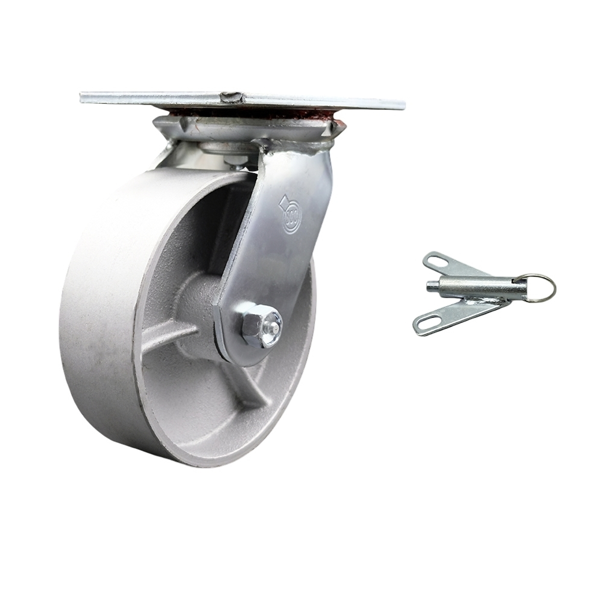 Service Caster, 6Inch x 2Inch Plate Caster, Wheel Diameter 6 in, Caster Type Swivel, Package (qty.) 1, Model SCC-35S620-SSR-BSL