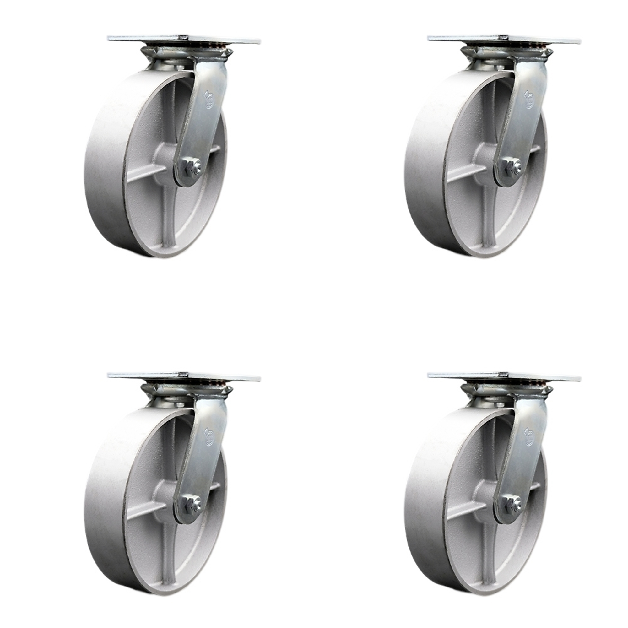 Service Caster, 8Inch x 2Inch Plate Casters, Wheel Diameter 8 in, Caster Type Swivel, Package (qty.) 4, Model SCC-35S820-SSR-4