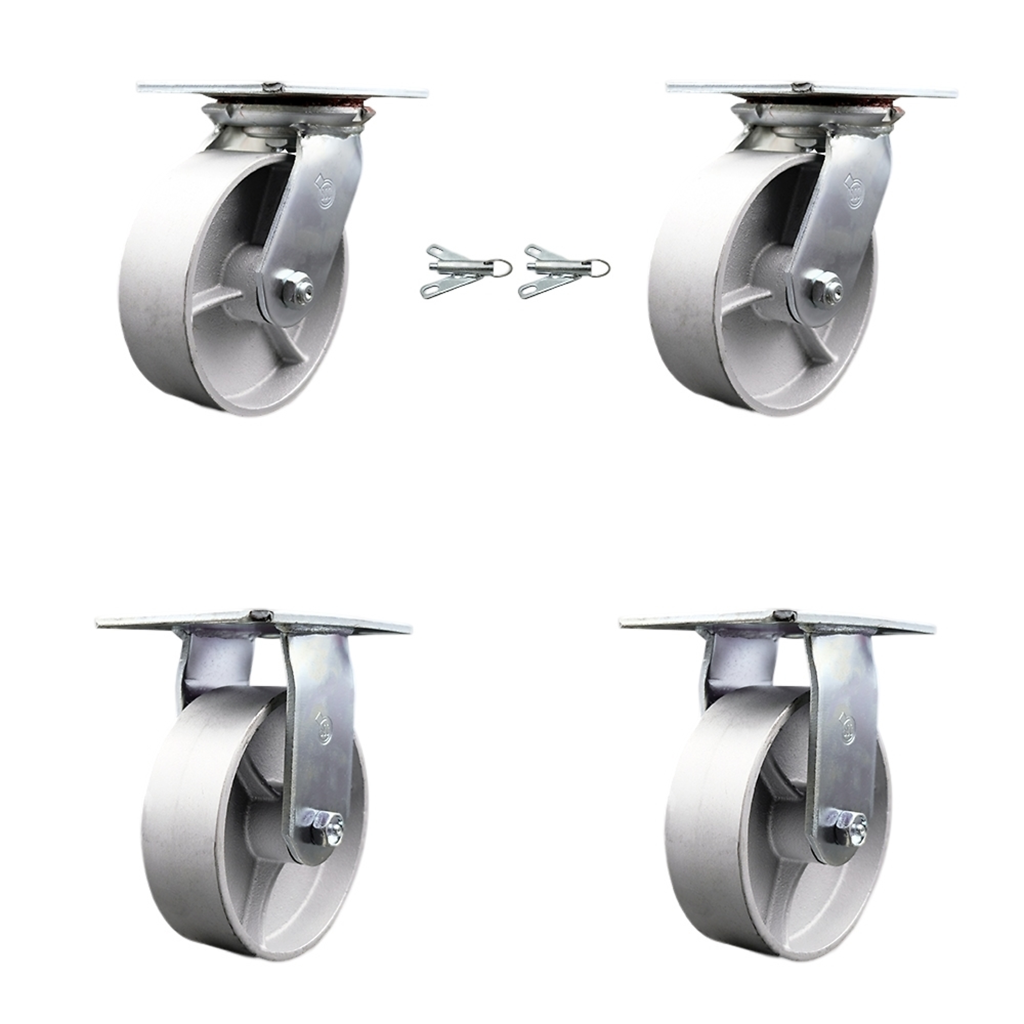 Service Caster, 6Inch x 2Inch Plate Casters, Wheel Diameter 6 in, Caster Type Swivel, Package (qty.) 4, Model SCC-35S620-SSR-BSL-2-R-2