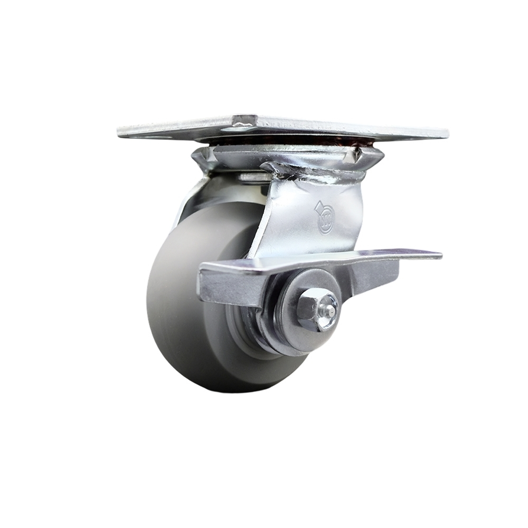 Service Caster, 4Inch x 2Inch Plate Caster, Wheel Diameter 4 in, Caster Type Swivel, Package (qty.) 1, Model SCC-35S420-TPRRD-SLB