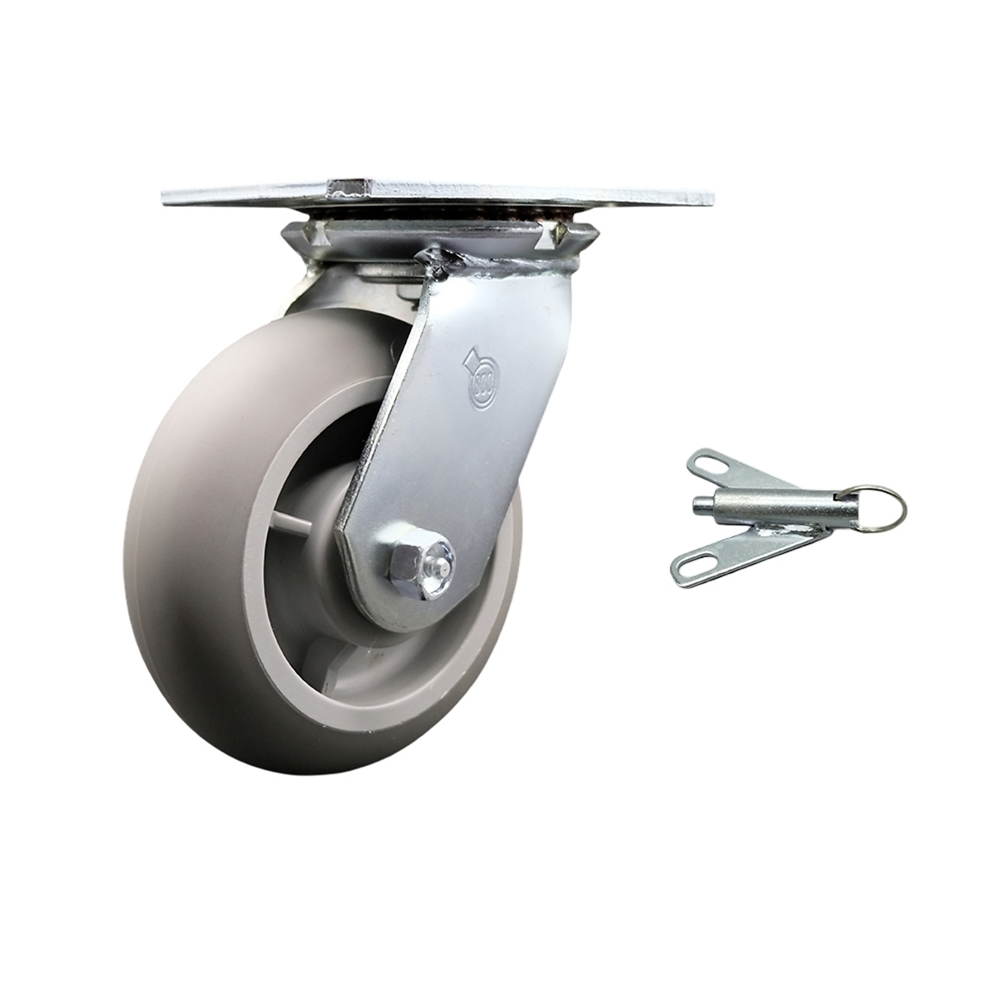 Service Caster, 6Inch x 2Inch Plate Caster, Wheel Diameter 6 in, Caster Type Swivel, Package (qty.) 1, Model SCC-35S620-TPRRD-BSL