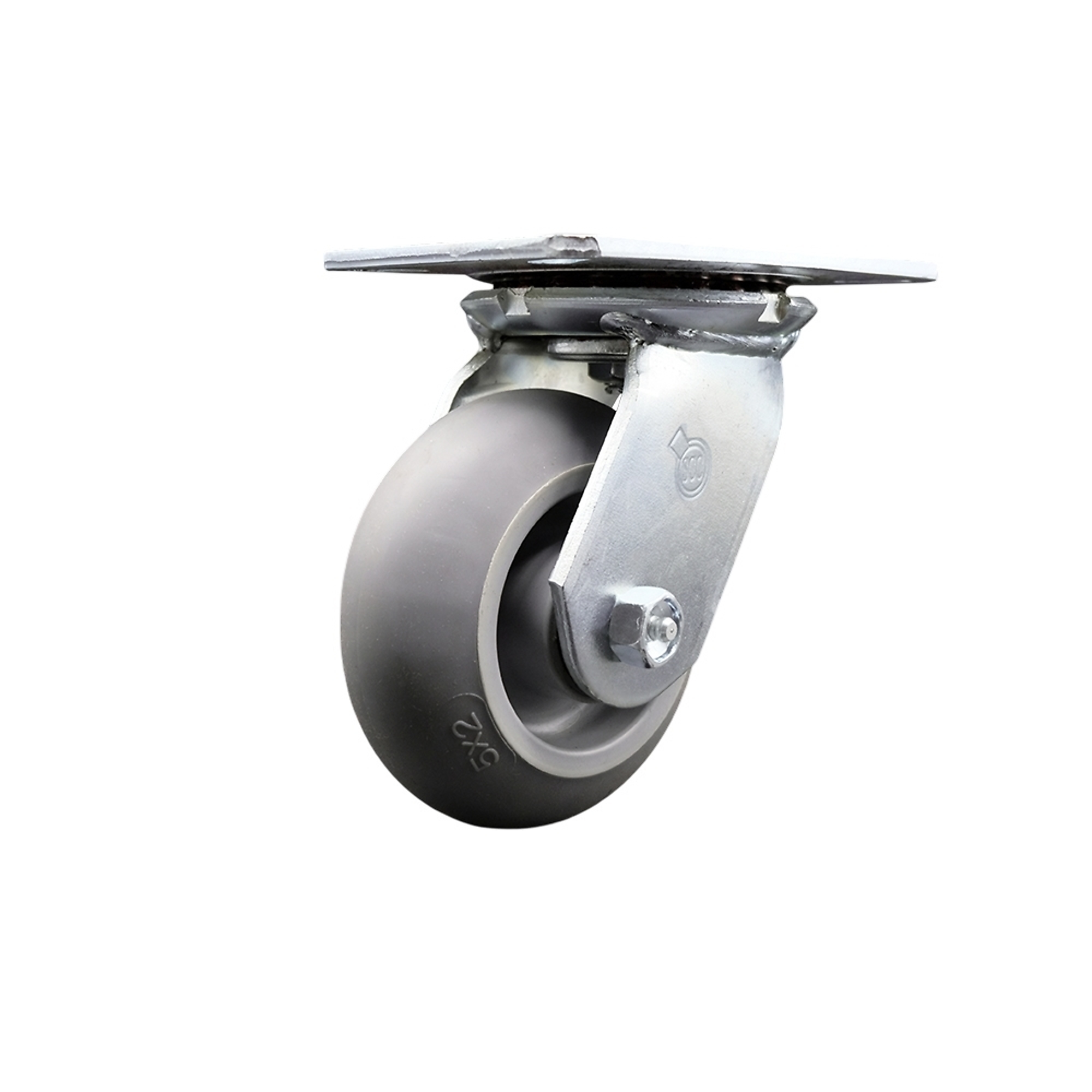 Service Caster, 5Inch x 2Inch Plate Caster, Wheel Diameter 5 in, Caster Type Swivel, Package (qty.) 1, Model SCC-35S520-TPRRD