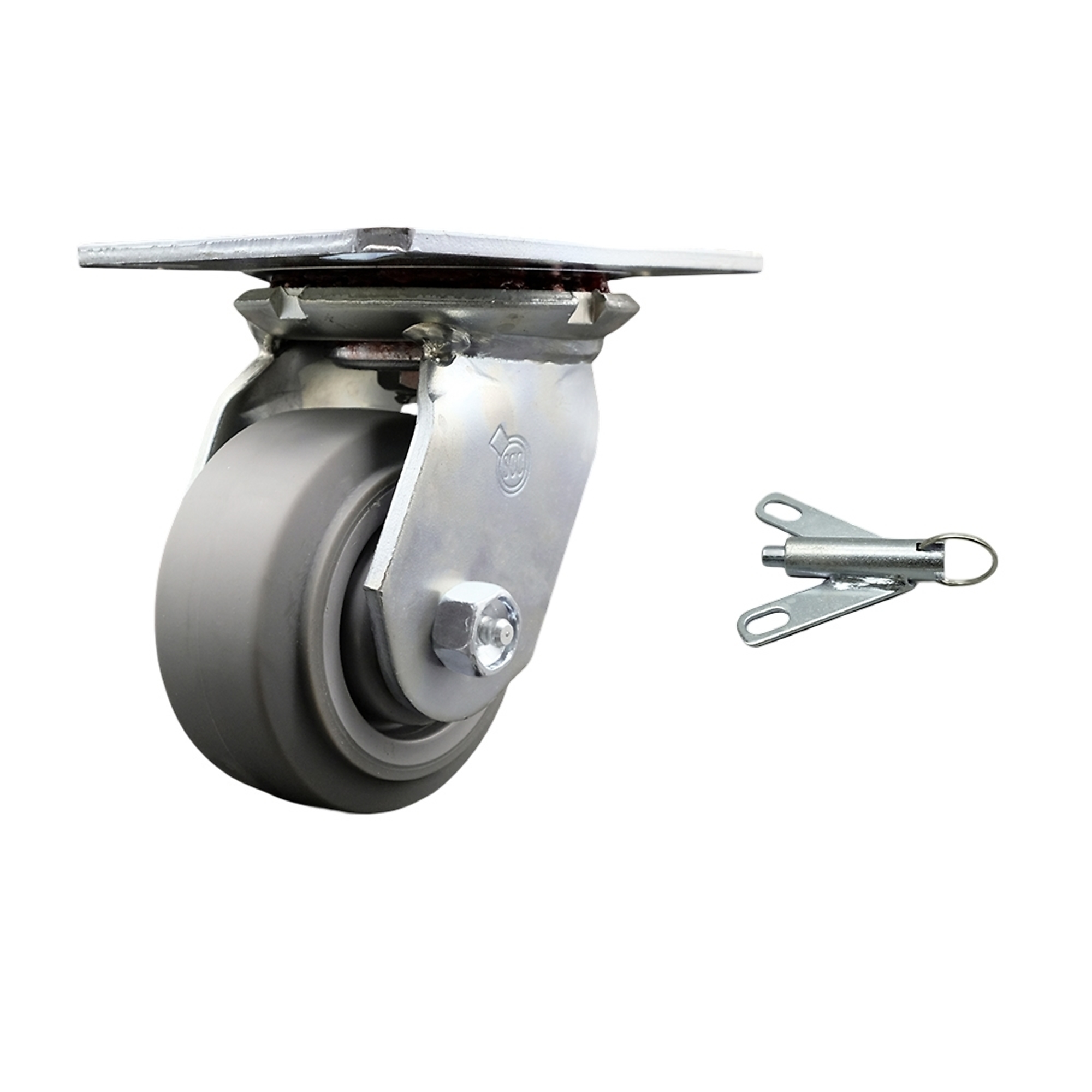 Service Caster, 4Inch x 2Inch Plate Caster, Wheel Diameter 4 in, Caster Type Swivel, Package (qty.) 1, Model SCC-35S420-TPRRF-BSL