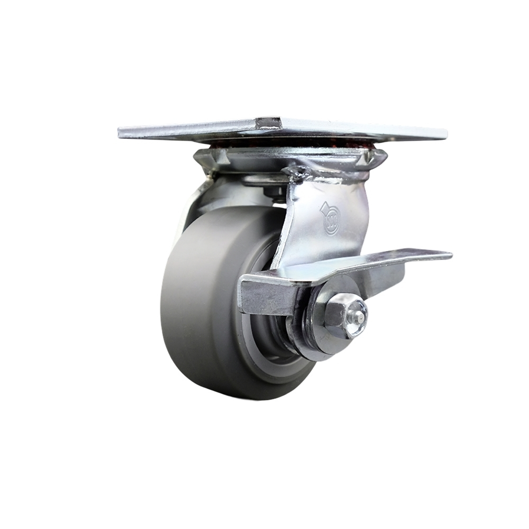 Service Caster, 4Inch x 2Inch Plate Caster, Wheel Diameter 4 in, Caster Type Swivel, Package (qty.) 1, Model SCC-35S420-TPRRF-SLB