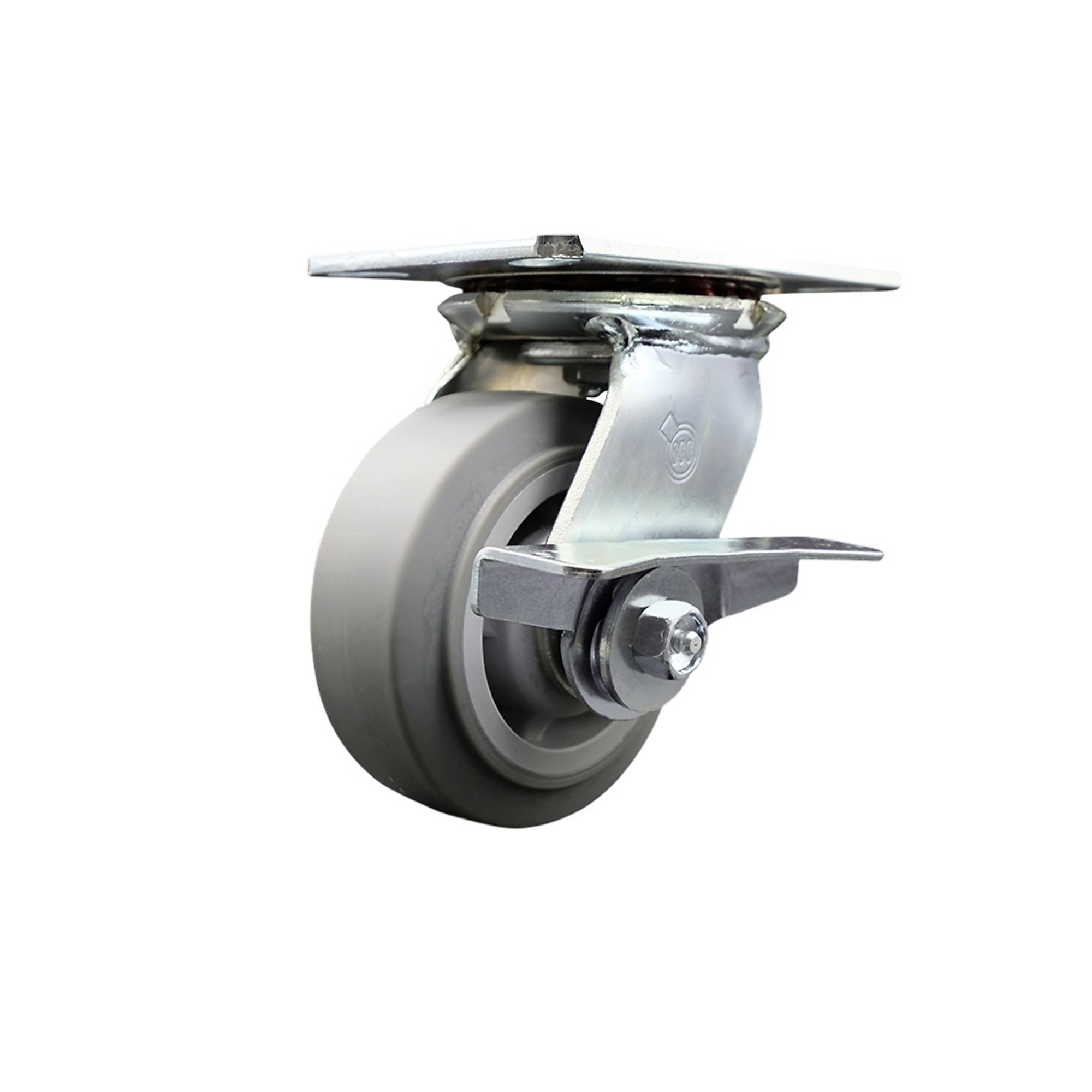 Service Caster, 5Inch x 2Inch Plate Caster, Wheel Diameter 5 in, Caster Type Swivel, Package (qty.) 1, Model SCC-35S520-TPRRF-SLB