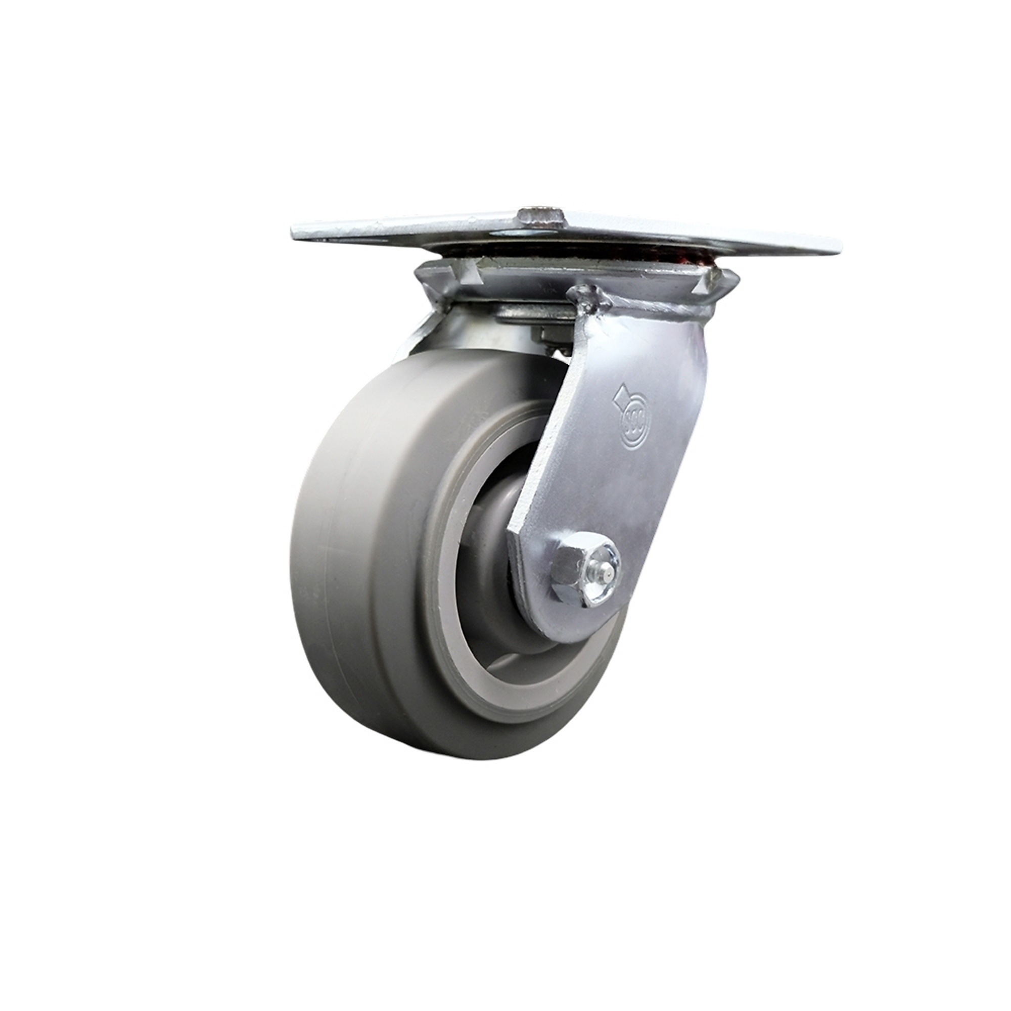 Service Caster, 5Inch x 2Inch Plate Caster, Wheel Diameter 5 in, Caster Type Swivel, Package (qty.) 1, Model SCC-35S520-TPRRF