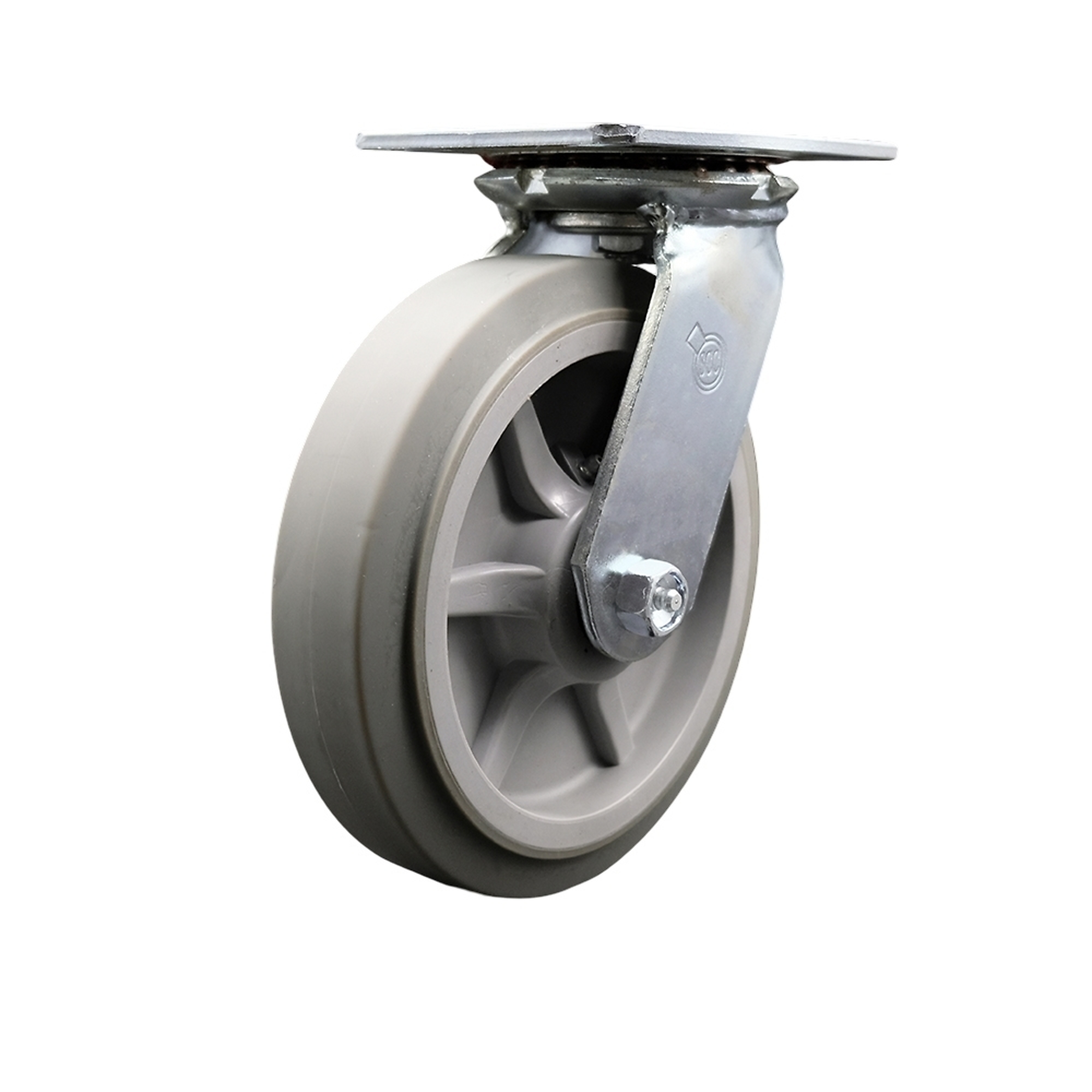 Service Caster, 8Inch x 2Inch Plate Caster, Wheel Diameter 8 in, Caster Type Swivel, Package (qty.) 1, Model SCC-35S820-TPRRF