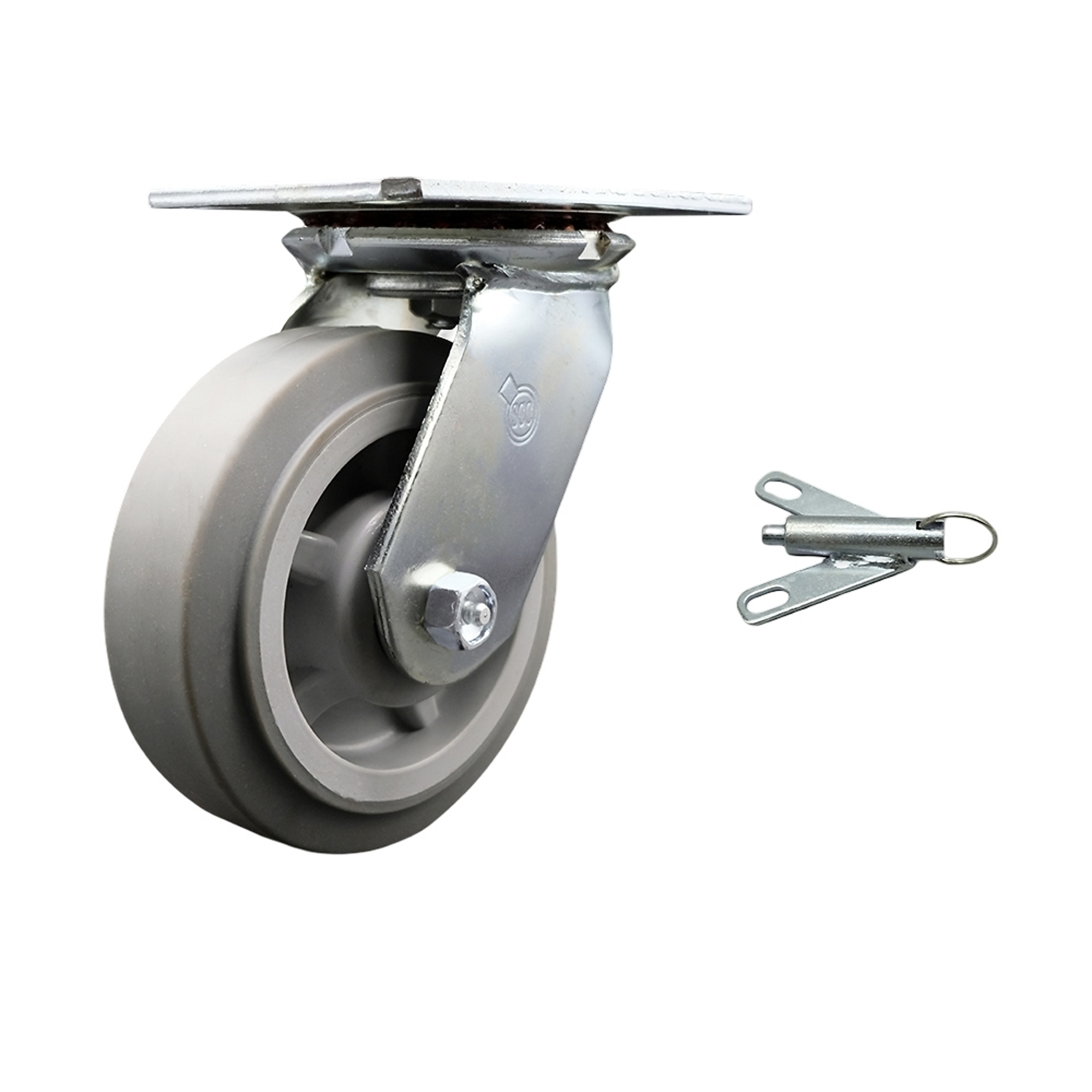 Service Caster, 6Inch x 2Inch Plate Caster, Wheel Diameter 6 in, Caster Type Swivel, Package (qty.) 1, Model SCC-35S620-TPRRF-BSL