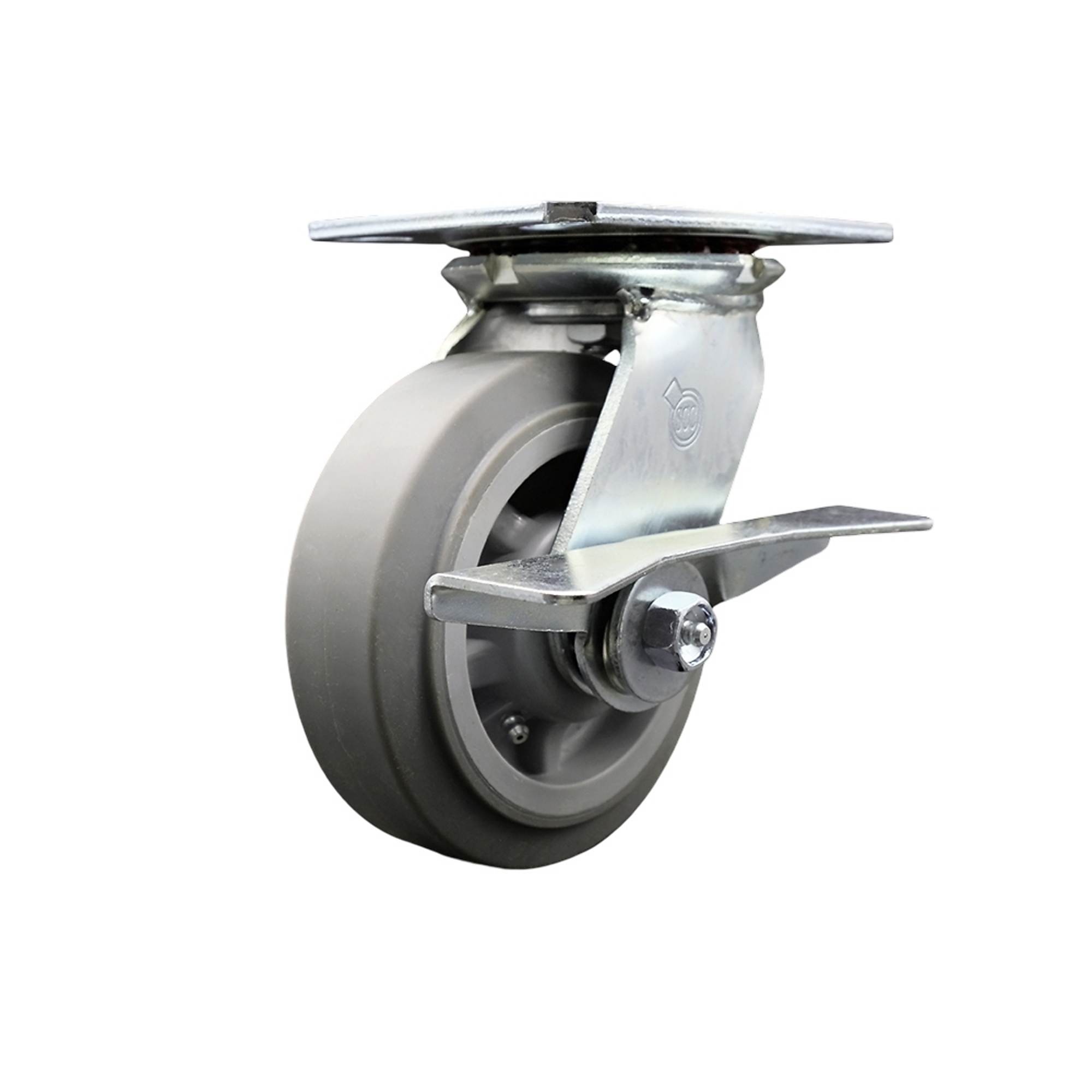 Service Caster, 6Inch x 2Inch Plate Caster, Wheel Diameter 6 in, Caster Type Swivel, Package (qty.) 1, Model SCC-35S620-TPRRF-SLB