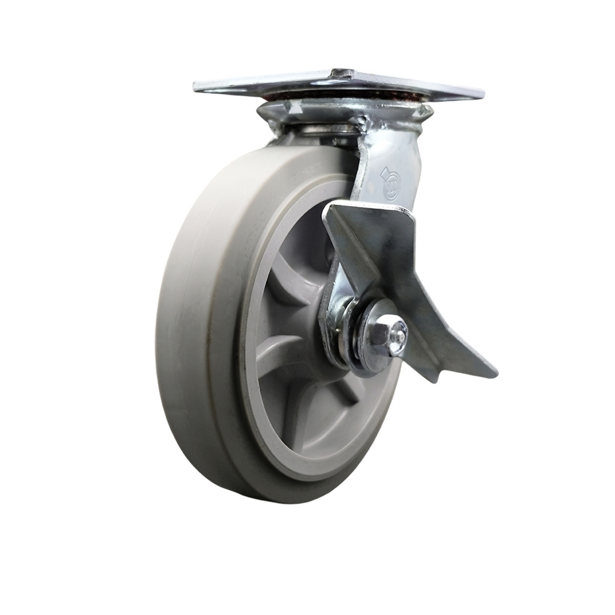 Service Caster, 8Inch x 2Inch Plate Caster, Wheel Diameter 8 in, Caster Type Swivel, Package (qty.) 1, Model SCC-35S820-TPRRF-SLB