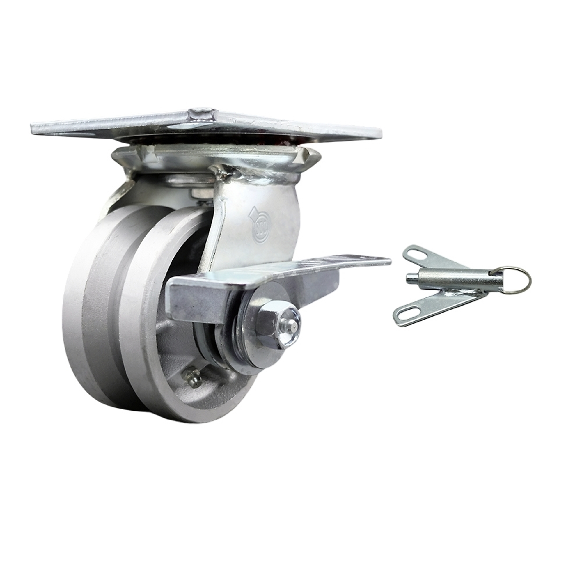 Service Caster, 4Inch x 2Inch Plate Caster, Wheel Diameter 4 in, Caster Type Swivel, Package (qty.) 1, Model SCC-35S420-VGR-SLB-BSL