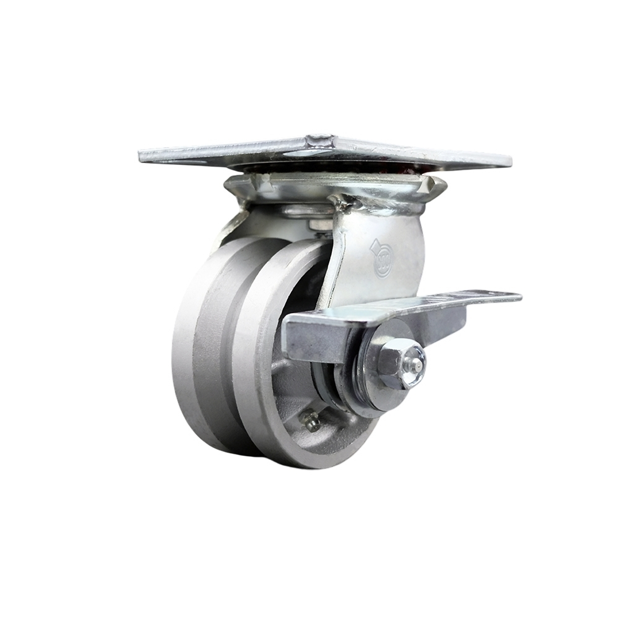 Service Caster, 4Inch x 2Inch Plate Caster, Wheel Diameter 4 in, Caster Type Swivel, Package (qty.) 1, Model SCC-35S420-VGR-SLB