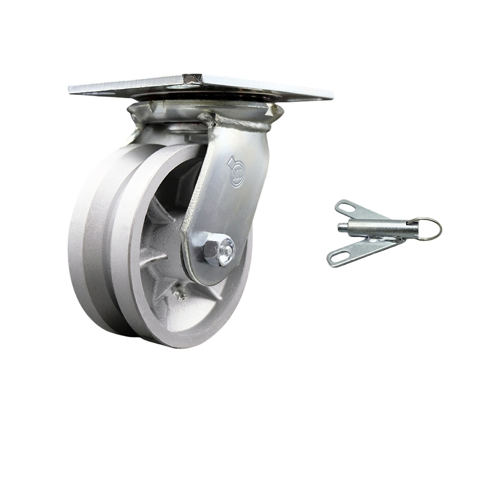 Service Caster, 5Inch x 2Inch Plate Caster, Wheel Diameter 5 in, Caster Type Swivel, Package (qty.) 1, Model SCC-35S520-VGR-BSL