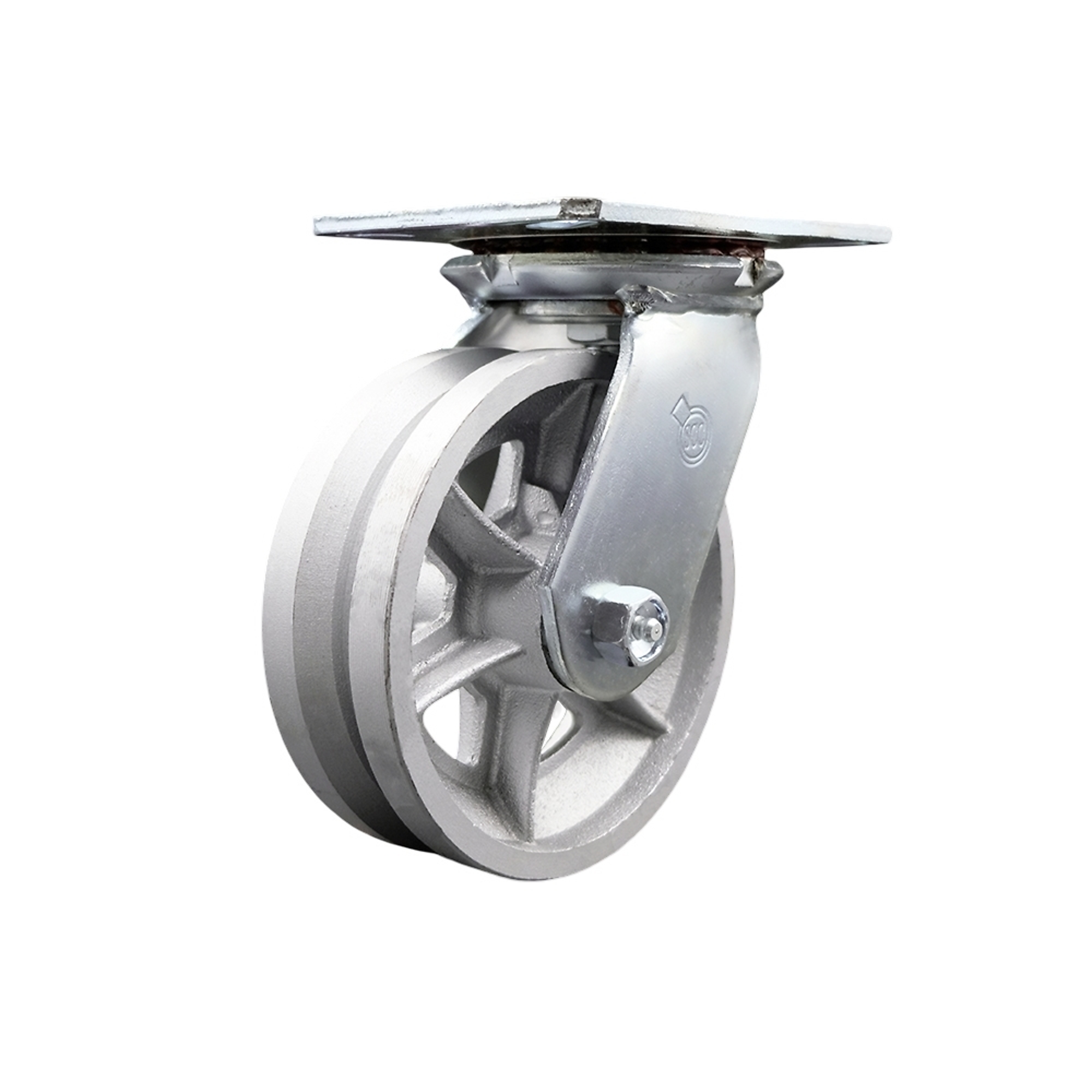 Service Caster, 6Inch x 2Inch Plate Caster, Wheel Diameter 6 in, Caster Type Swivel, Package (qty.) 1, Model SCC-35S620-VGR