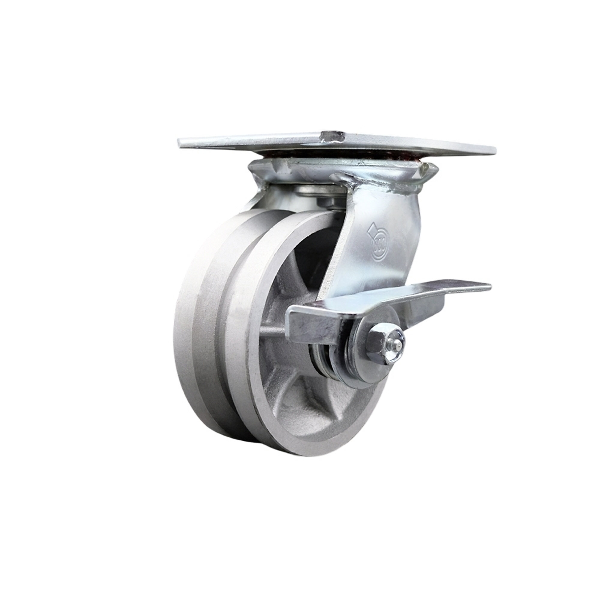 Service Caster, 5Inch x 2Inch Plate Caster, Wheel Diameter 5 in, Caster Type Swivel, Package (qty.) 1, Model SCC-35S520-VGR-SLB