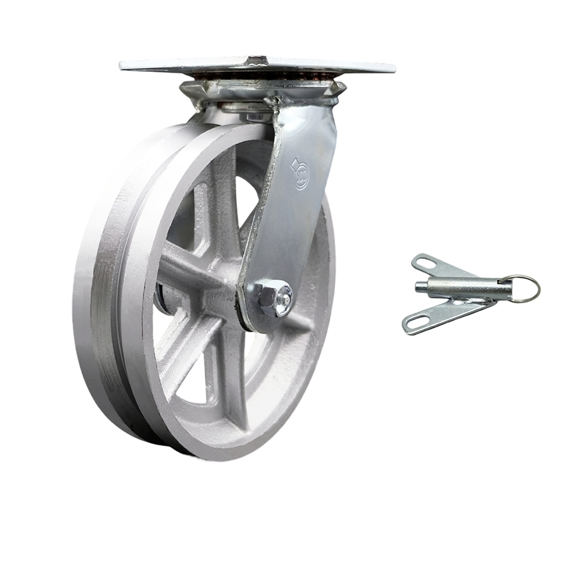 Service Caster, 8Inch x 2Inch Plate Caster, Wheel Diameter 8 in, Caster Type Swivel, Package (qty.) 1, Model SCC-35S820-VGR-BSL