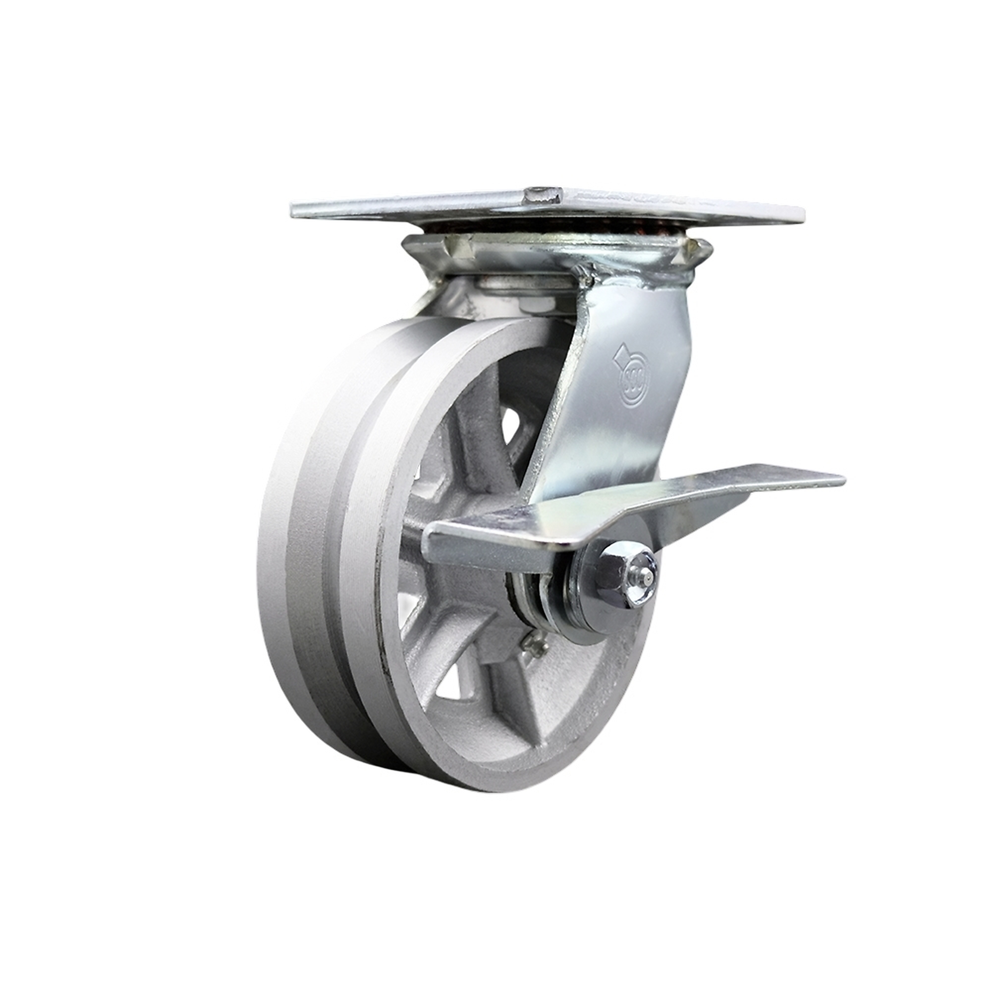 Service Caster, 6Inch x 2Inch Plate Caster, Wheel Diameter 6 in, Caster Type Swivel, Package (qty.) 1, Model SCC-35S620-VGR-SLB