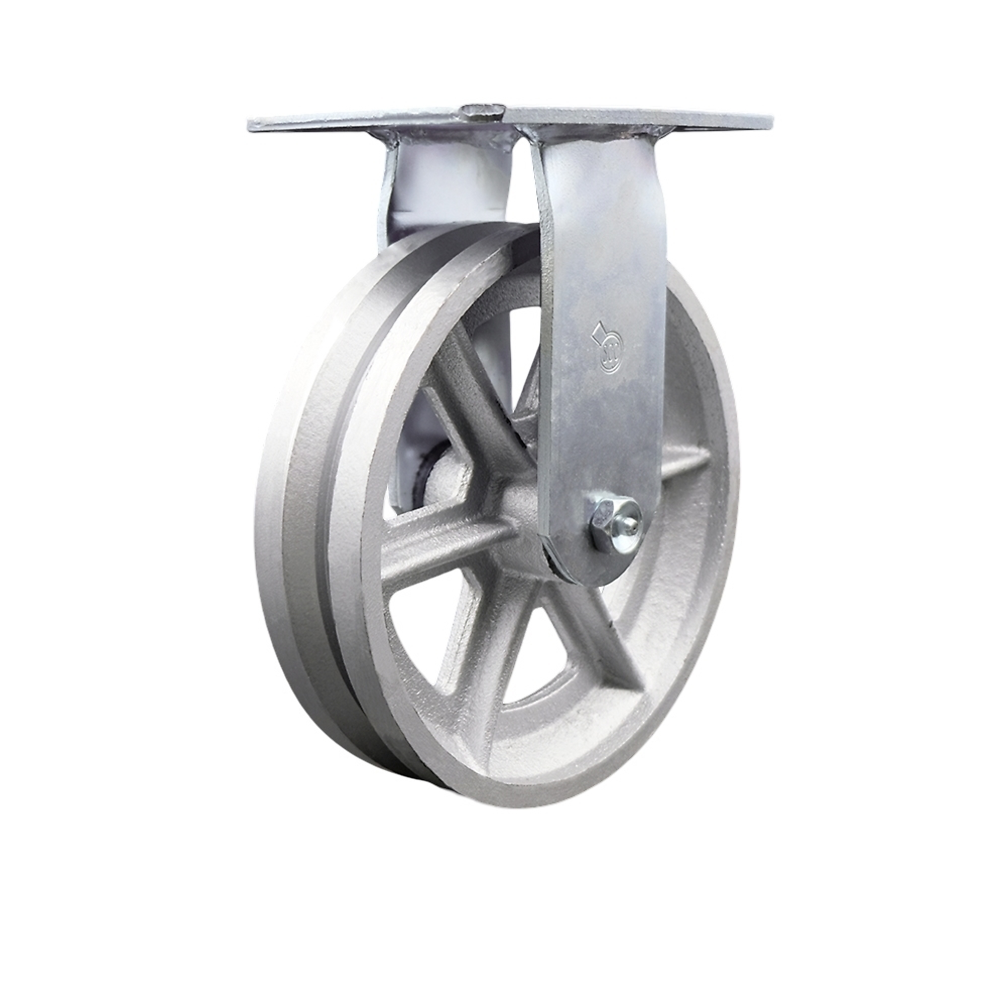 Service Caster, 8Inch x 2Inch Plate Caster, Wheel Diameter 8 in, Caster Type Rigid, Package (qty.) 1, Model SCC-35R820-VGR