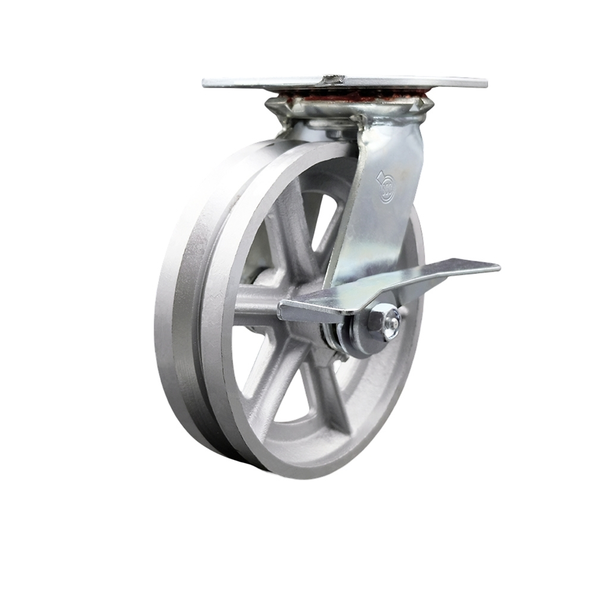 Service Caster, 8Inch x 2Inch Plate Caster, Wheel Diameter 8 in, Caster Type Swivel, Package (qty.) 1, Model SCC-35S820-VGR-SLB