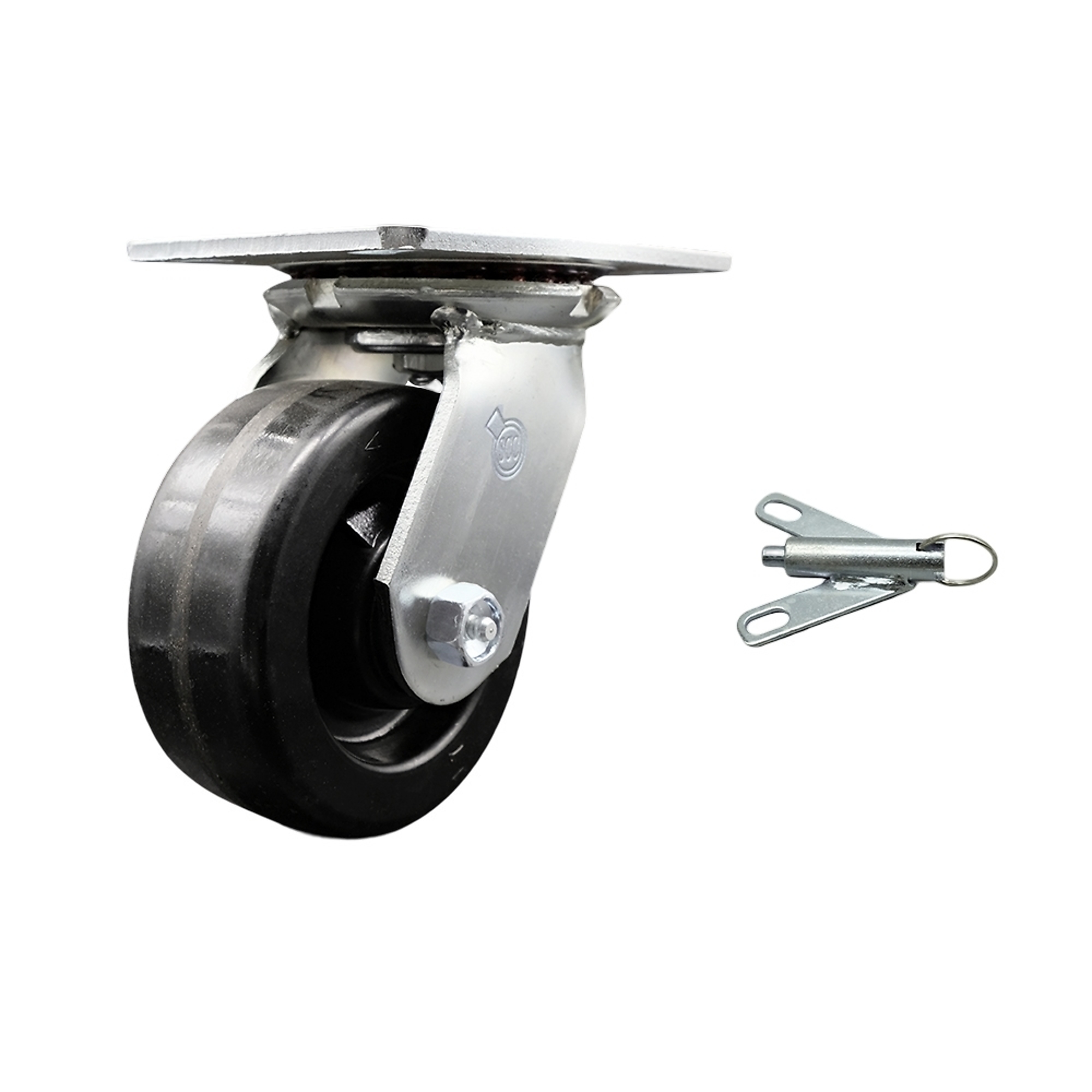 Service Caster, 5Inch x 2Inch Plate Caster, Wheel Diameter 5 in, Caster Type Swivel, Package (qty.) 1, Model SCC-35S520-PHB-BSL