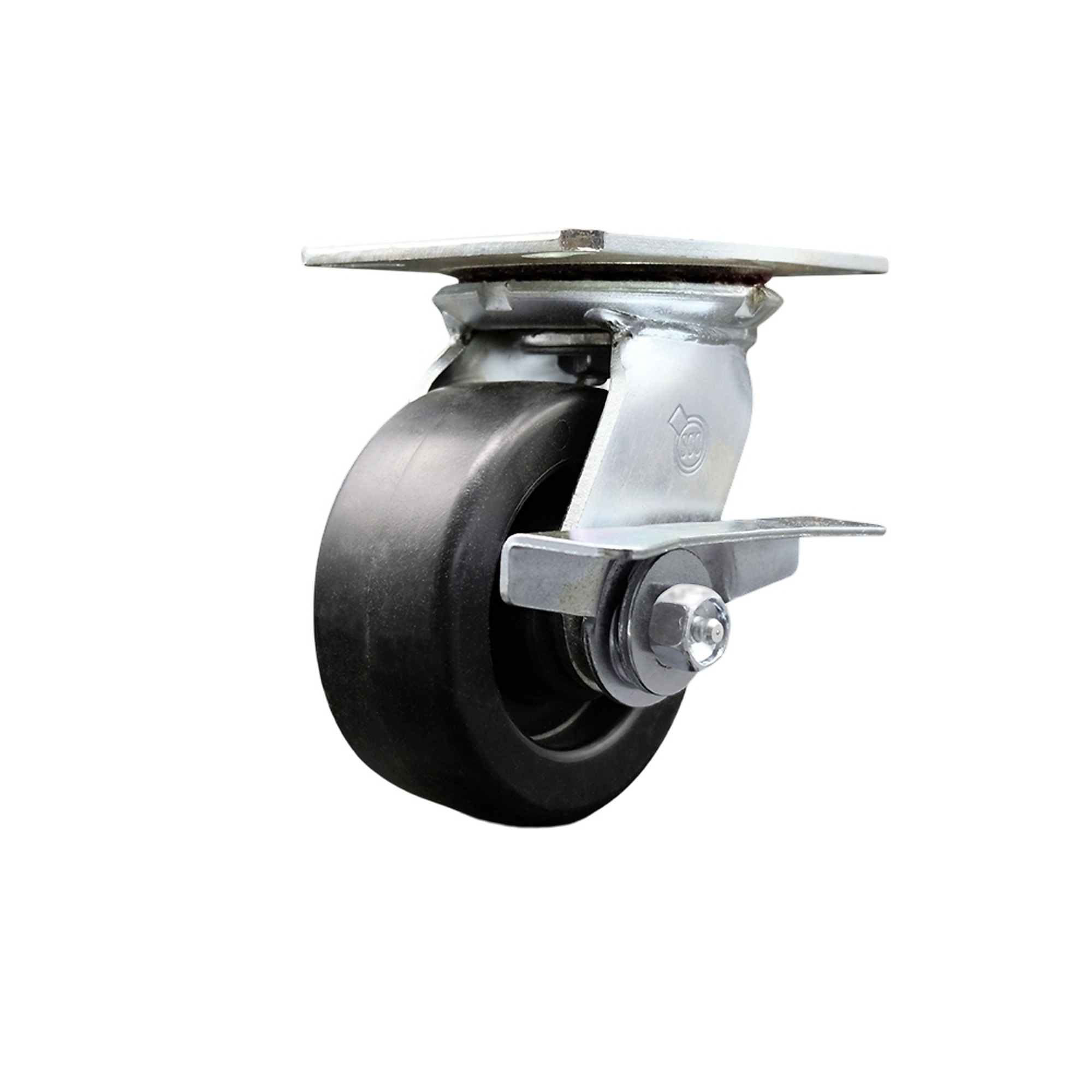 Service Caster, 5Inch x 2Inch Plate Caster, Wheel Diameter 5 in, Caster Type Swivel, Package (qty.) 1, Model SCC-35S520-POB-SLB